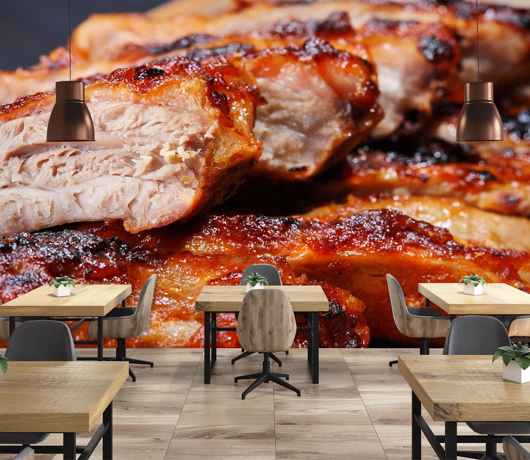 3D Grill Kebab Shop BBQ 233 Wall Mural Wall Murals Commercial