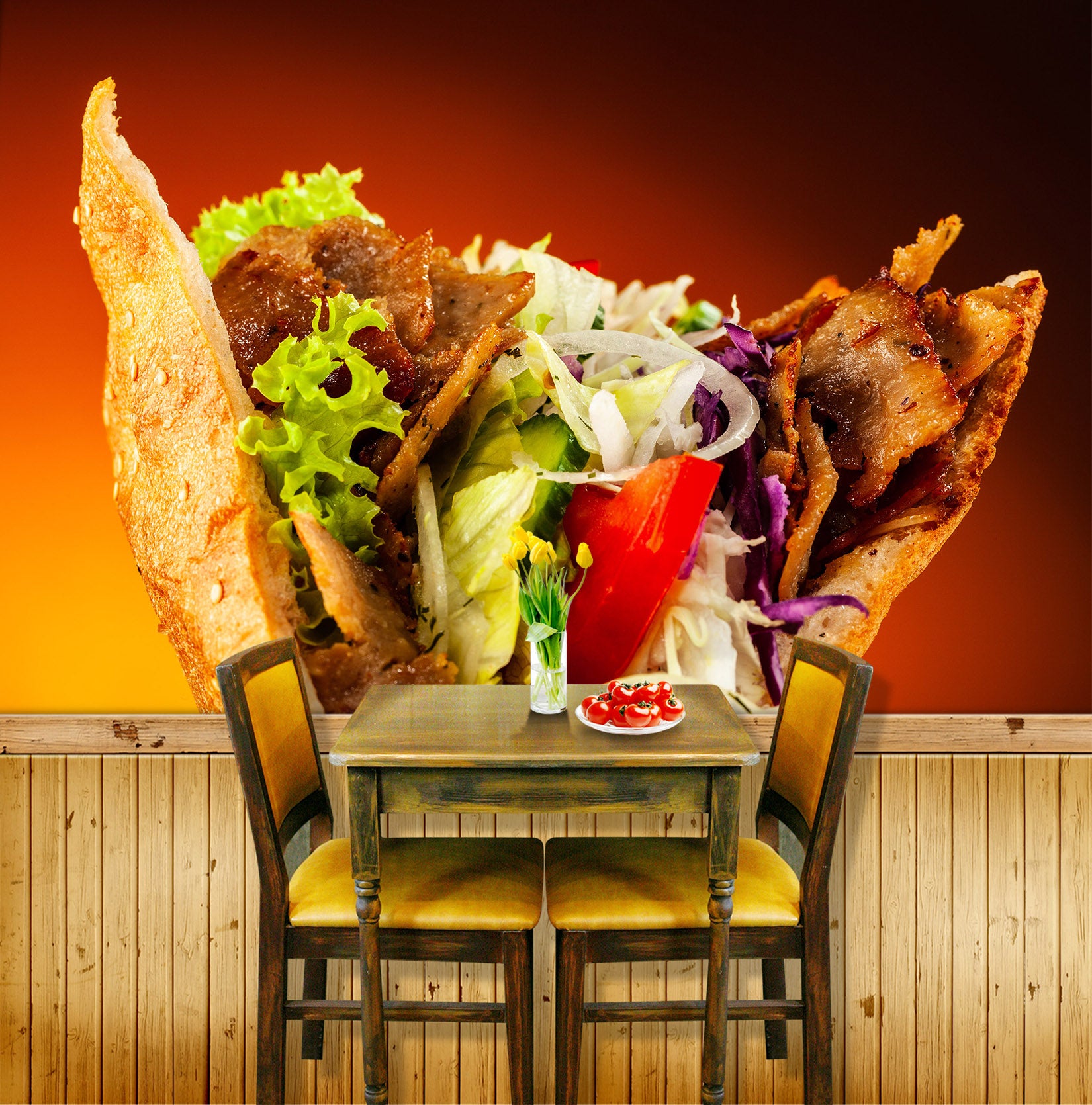 3D Grill Kebab Shop BBQ 340 Wall Mural Wall Murals Commercial