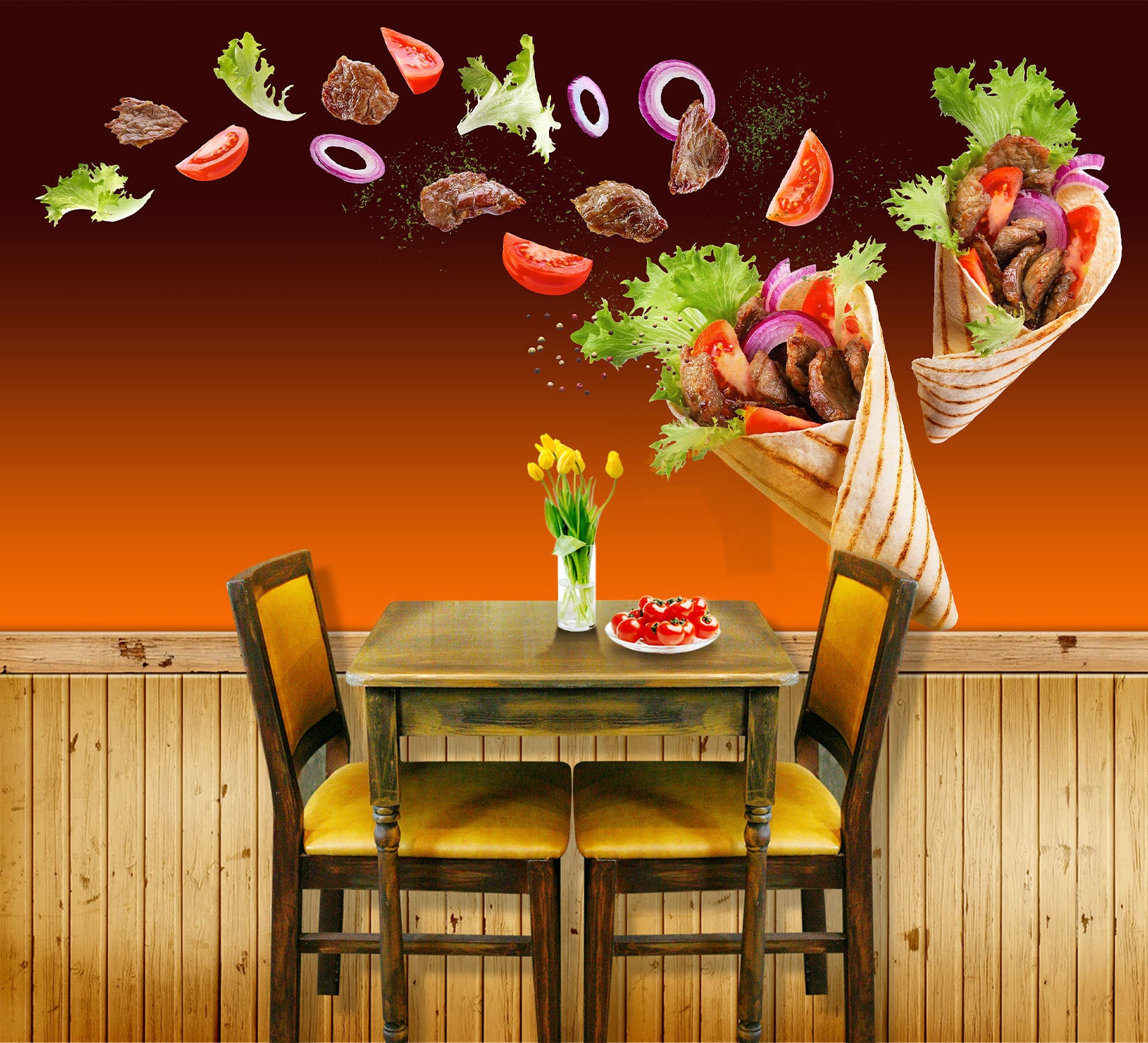 3D Grill Kebab Shop BBQ 346 Wall Mural Wall Murals Commercial