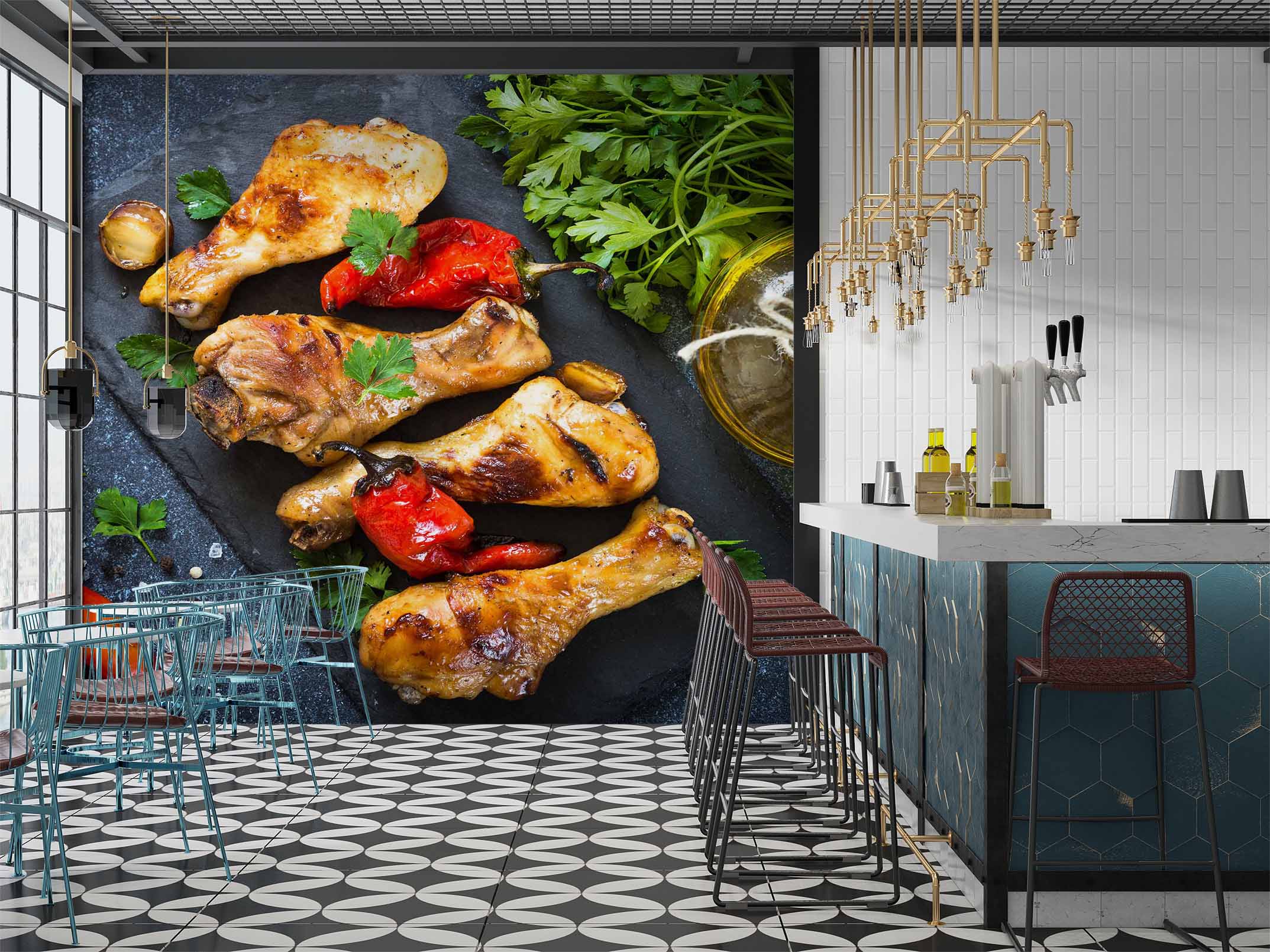 3D Grill Kebab Shop BBQ 318 Wall Mural Wall Murals Commercial