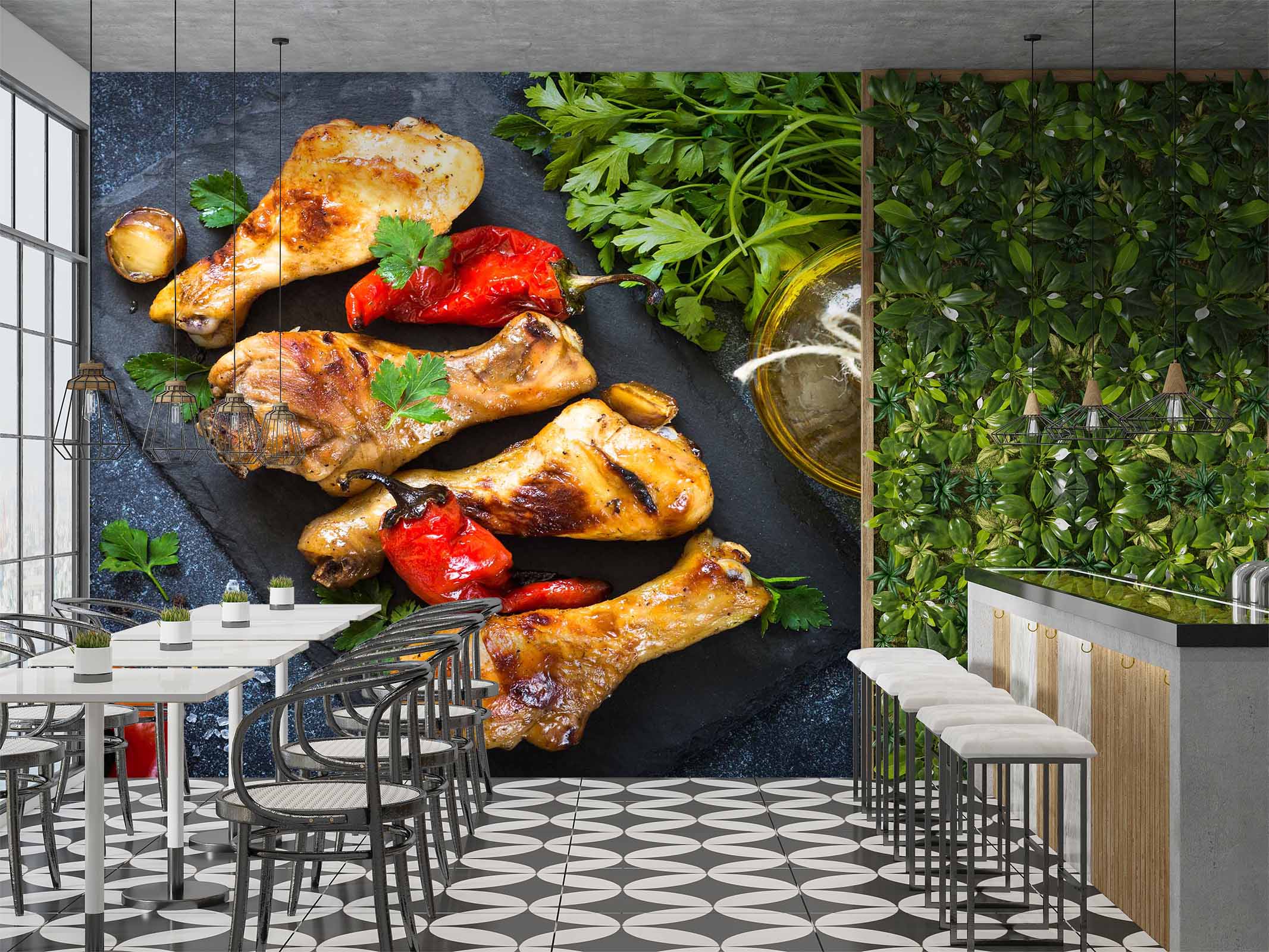 3D Grill Kebab Shop BBQ 318 Wall Mural Wall Murals Commercial