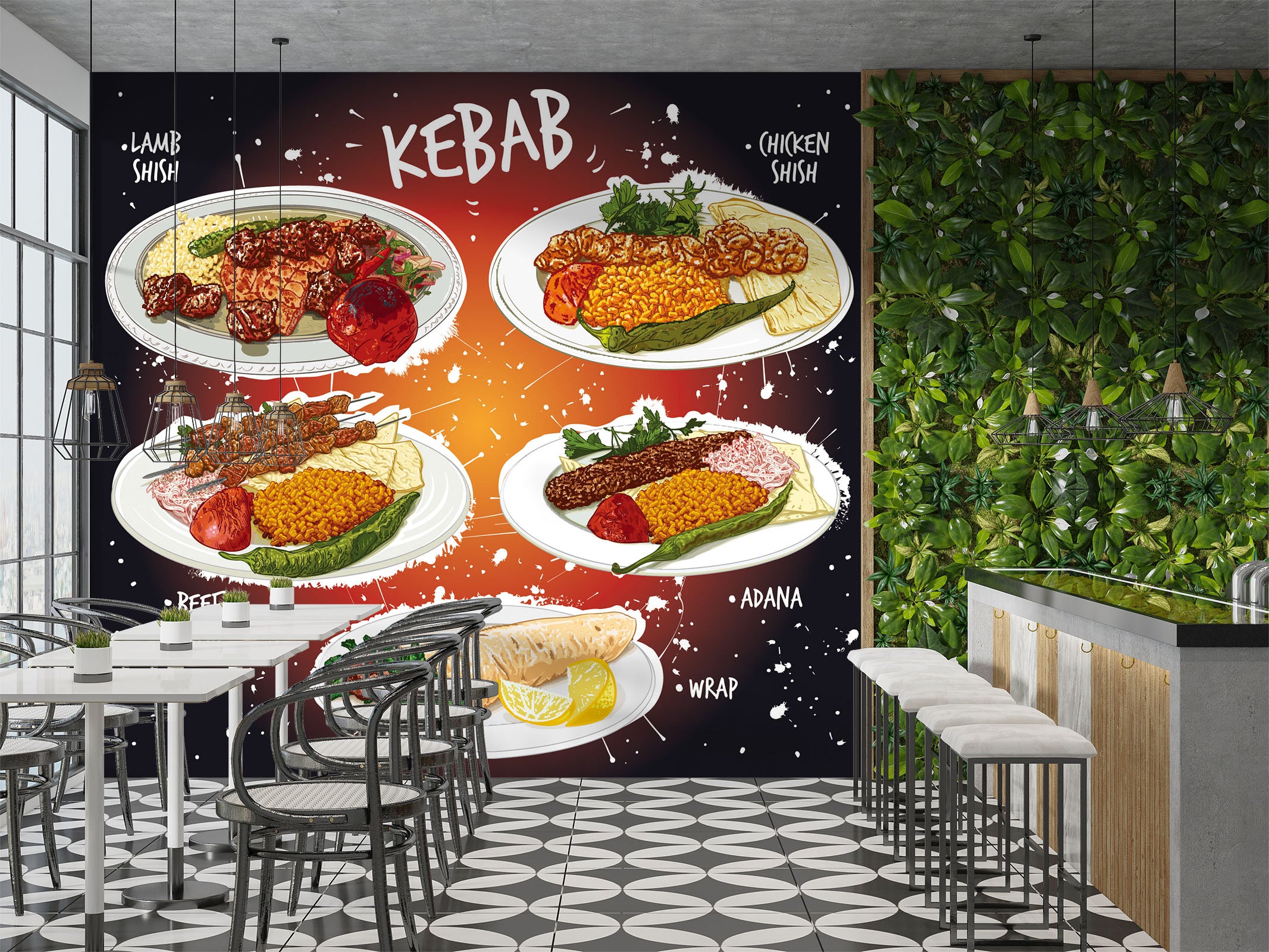 3D Grill Kebab Shop BBQ 306 Wall Mural Wall Murals Commercial
