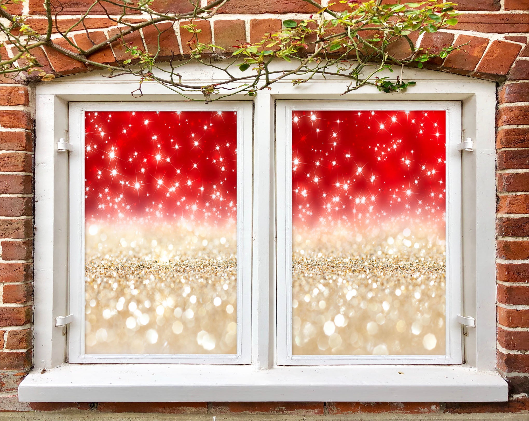 3D Shining Star 1049 Christmas Window Film Print Sticker Cling Stained Glass Xmas