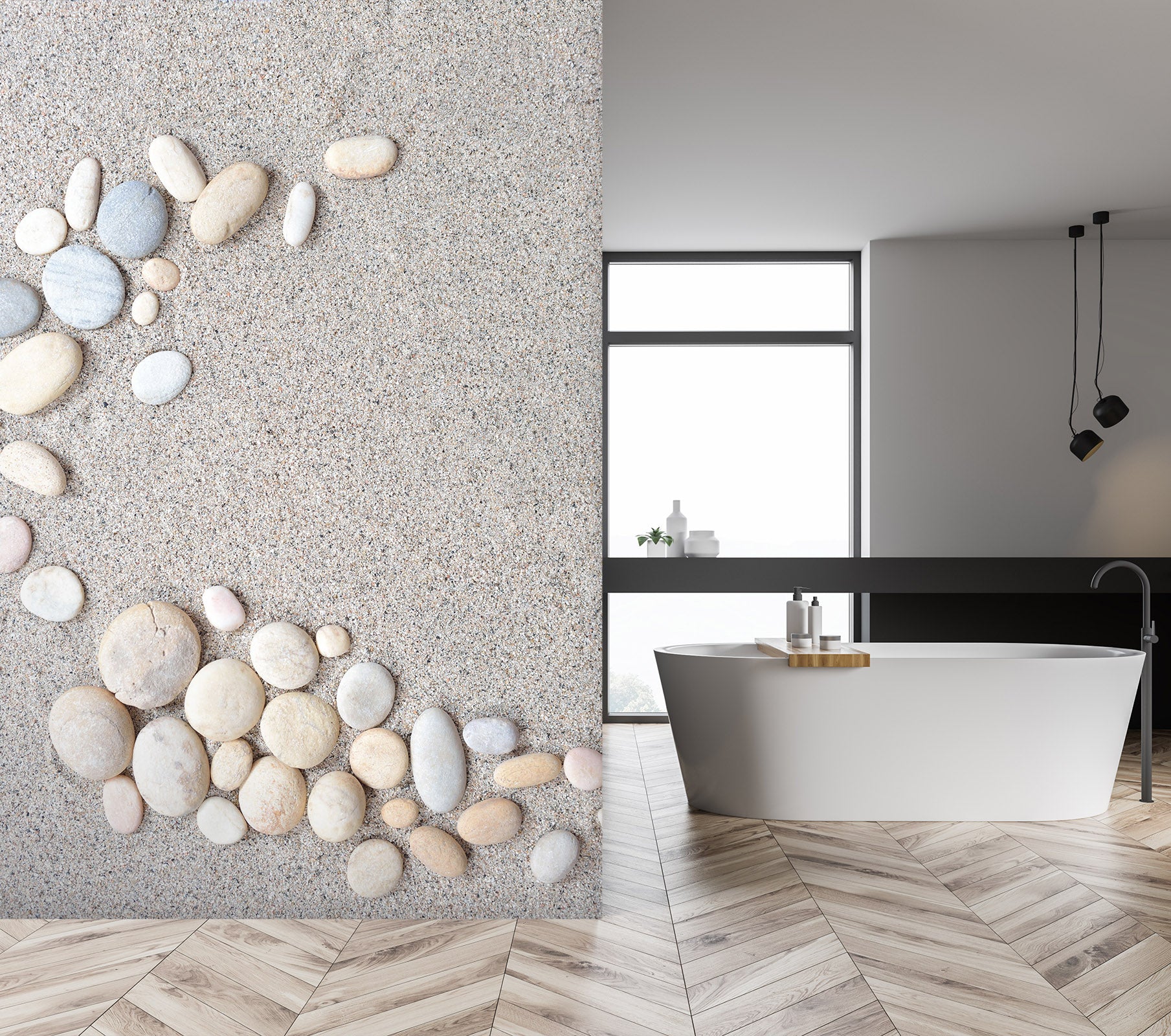 3D Beach Stones 2100 Wall Mural Wall Murals