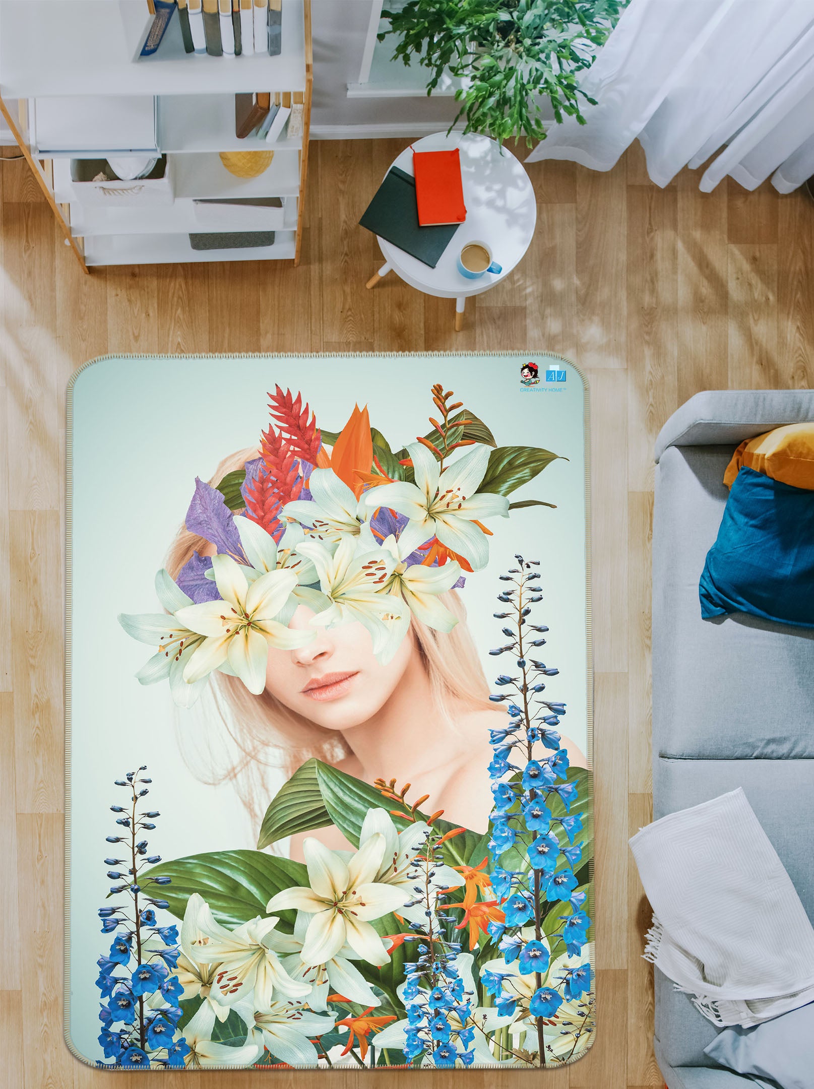 3D Lily Woman 3096 Rug Non Slip Rug Mat