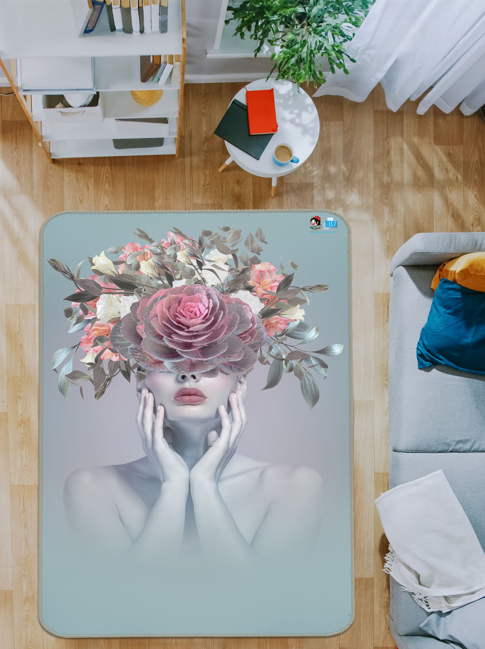 3D Bouquet Mannequin 3098 Rug Non Slip Rug Mat