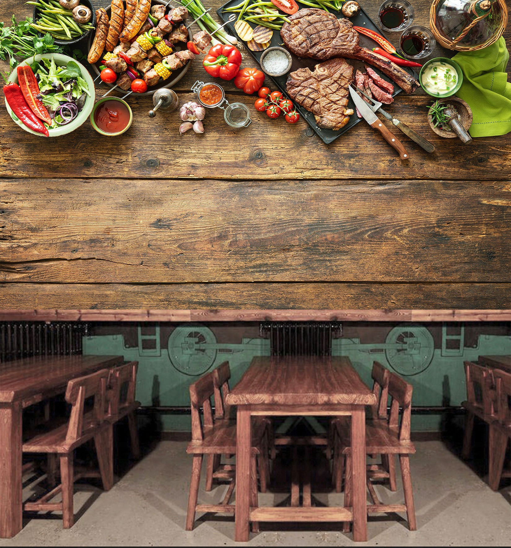 3D Grill Kebab Shop BBQ 352 Wall Mural Wall Murals Commercial