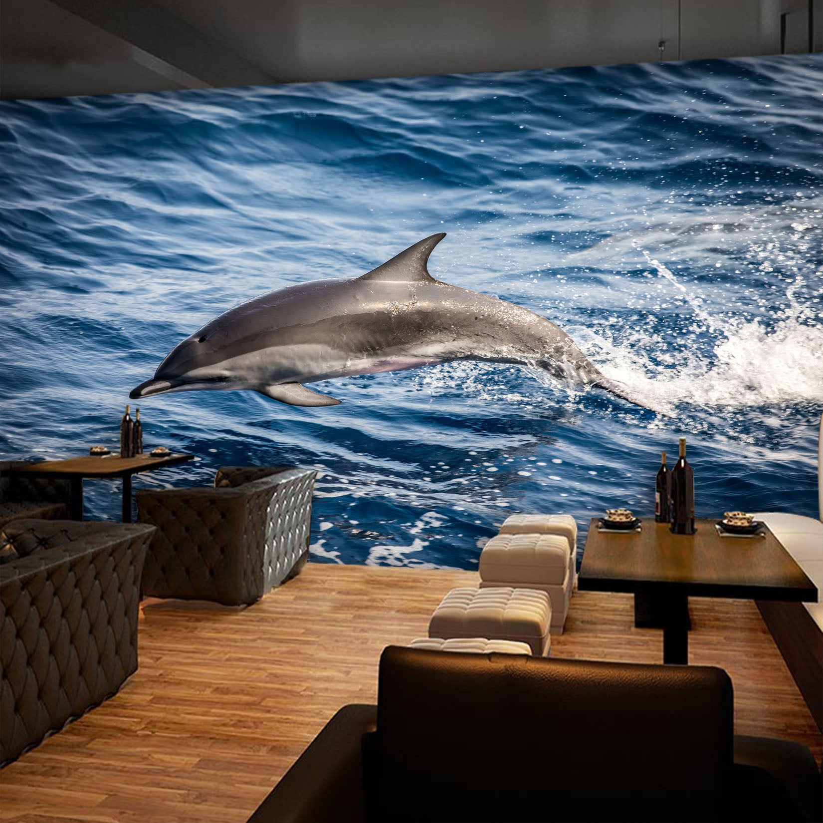 3D Sea Dolphin 2089 Wall Mural Wall Murals