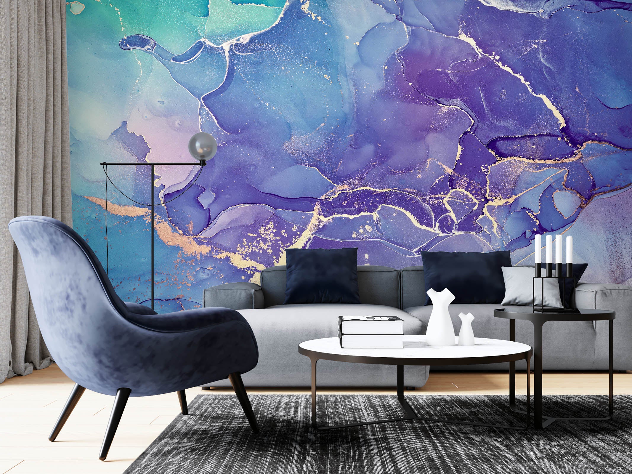 3D Purple Art 2080 Wall Mural Wall Murals