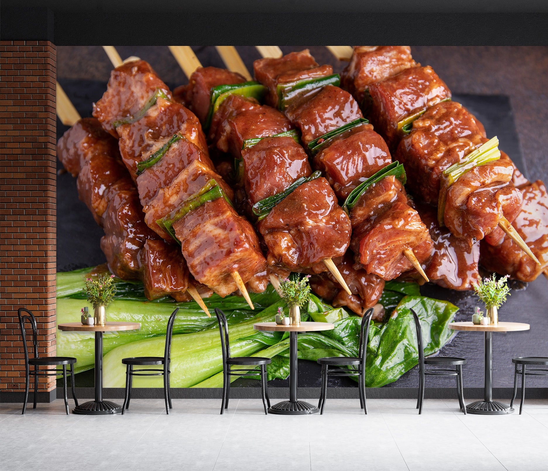 3D Grill Kebab Shop BBQ 334 Wall Mural Wall Murals Commercial