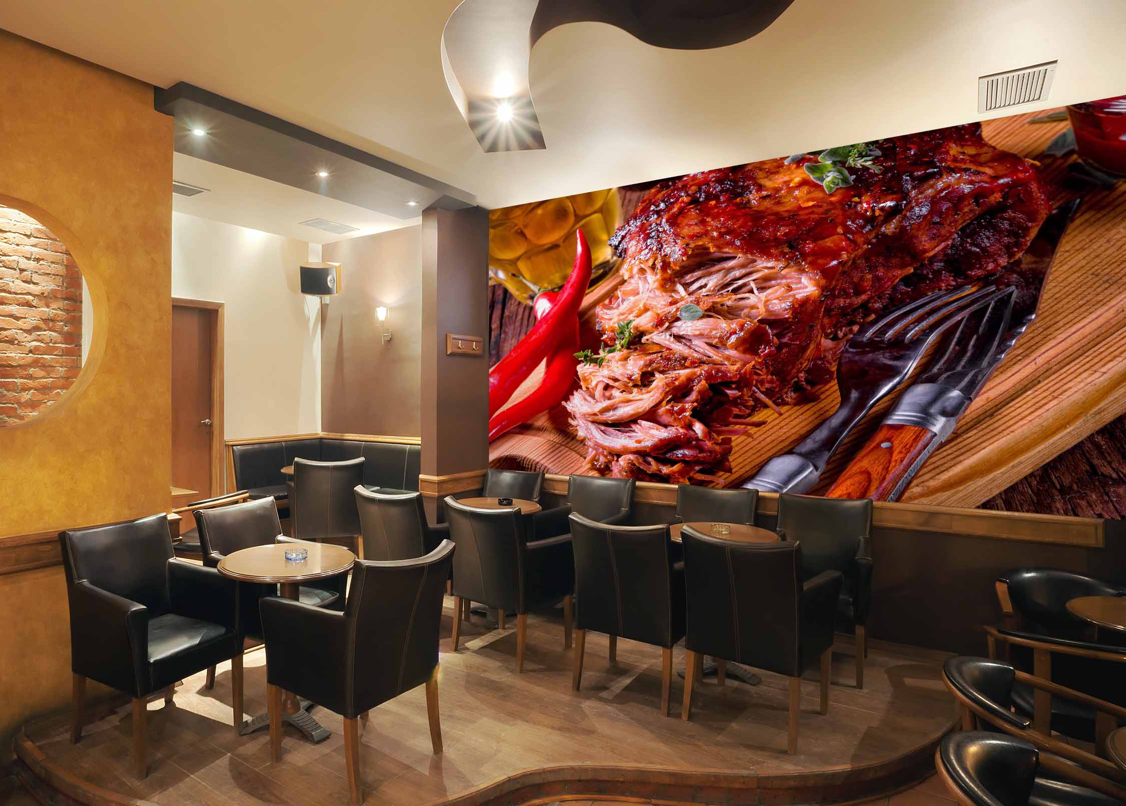 3D Grill Kebab Shop BBQ 319 Wall Mural Wall Murals Commercial
