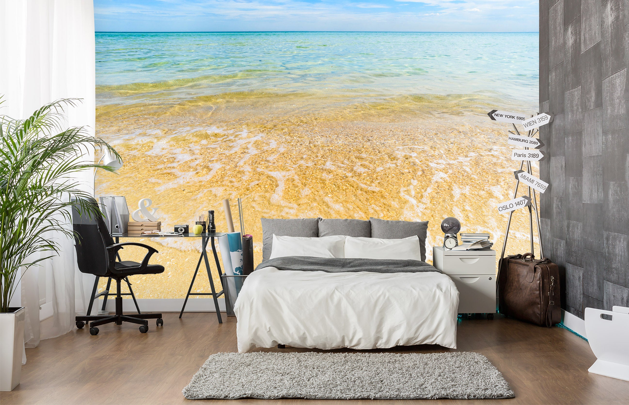 3D Beach Waves 2039 Wall Mural Wall Murals