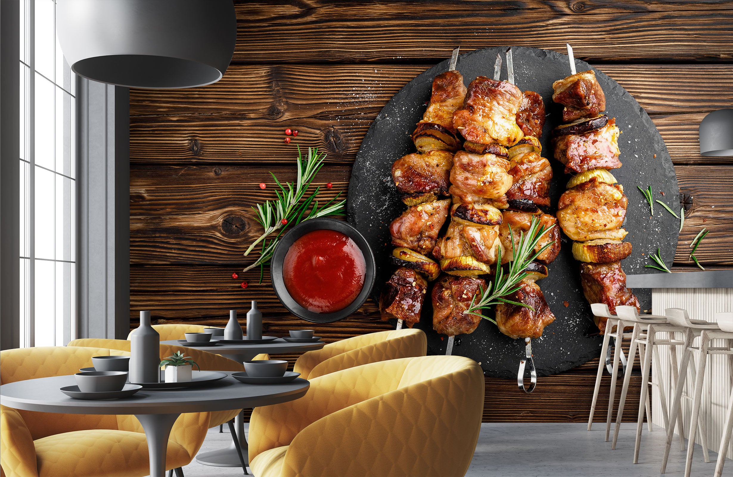 3D Grill Kebab Shop BBQ 326 Wall Mural Wall Murals Commercial