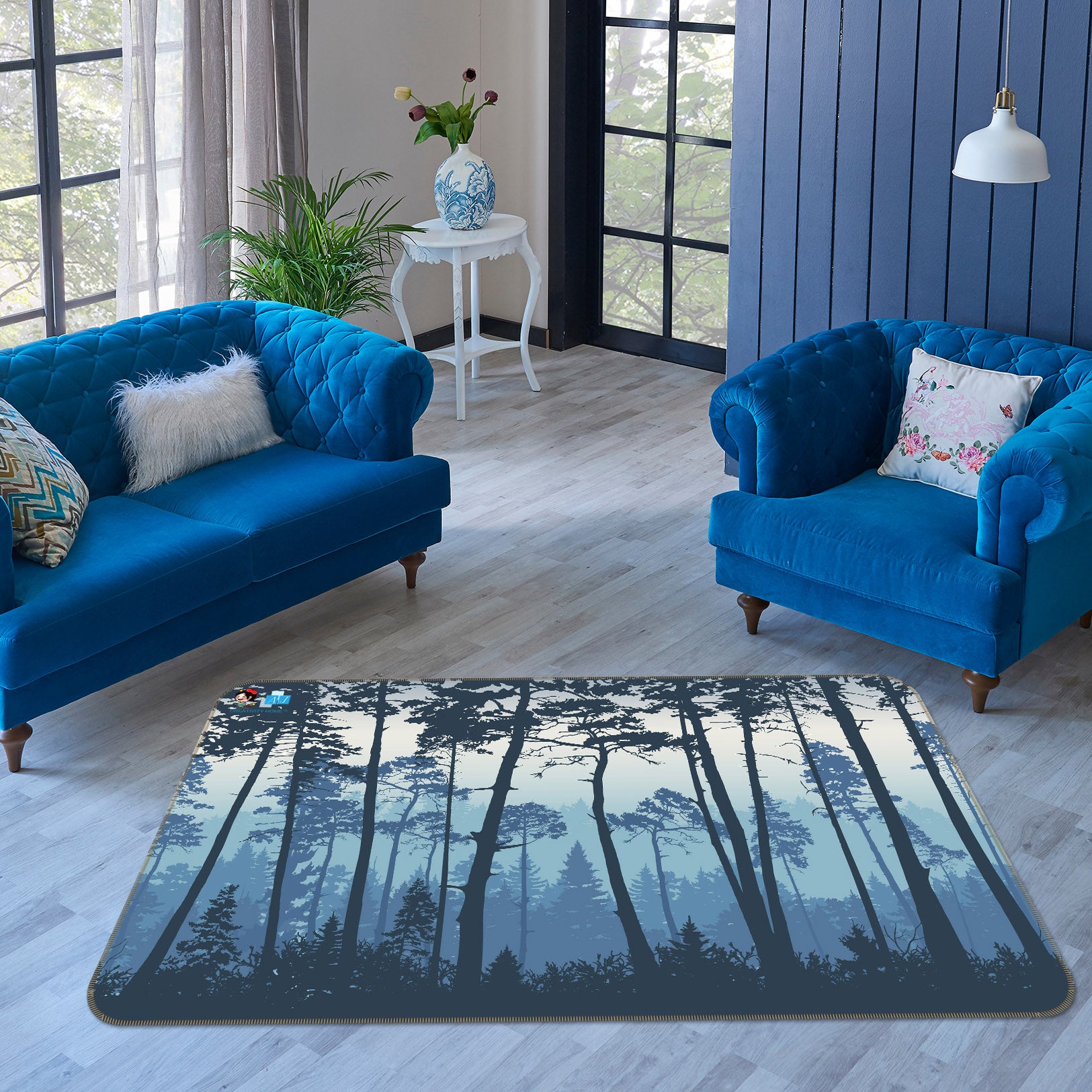 3D Forest Trees 3058 Rug Non Slip Rug Mat