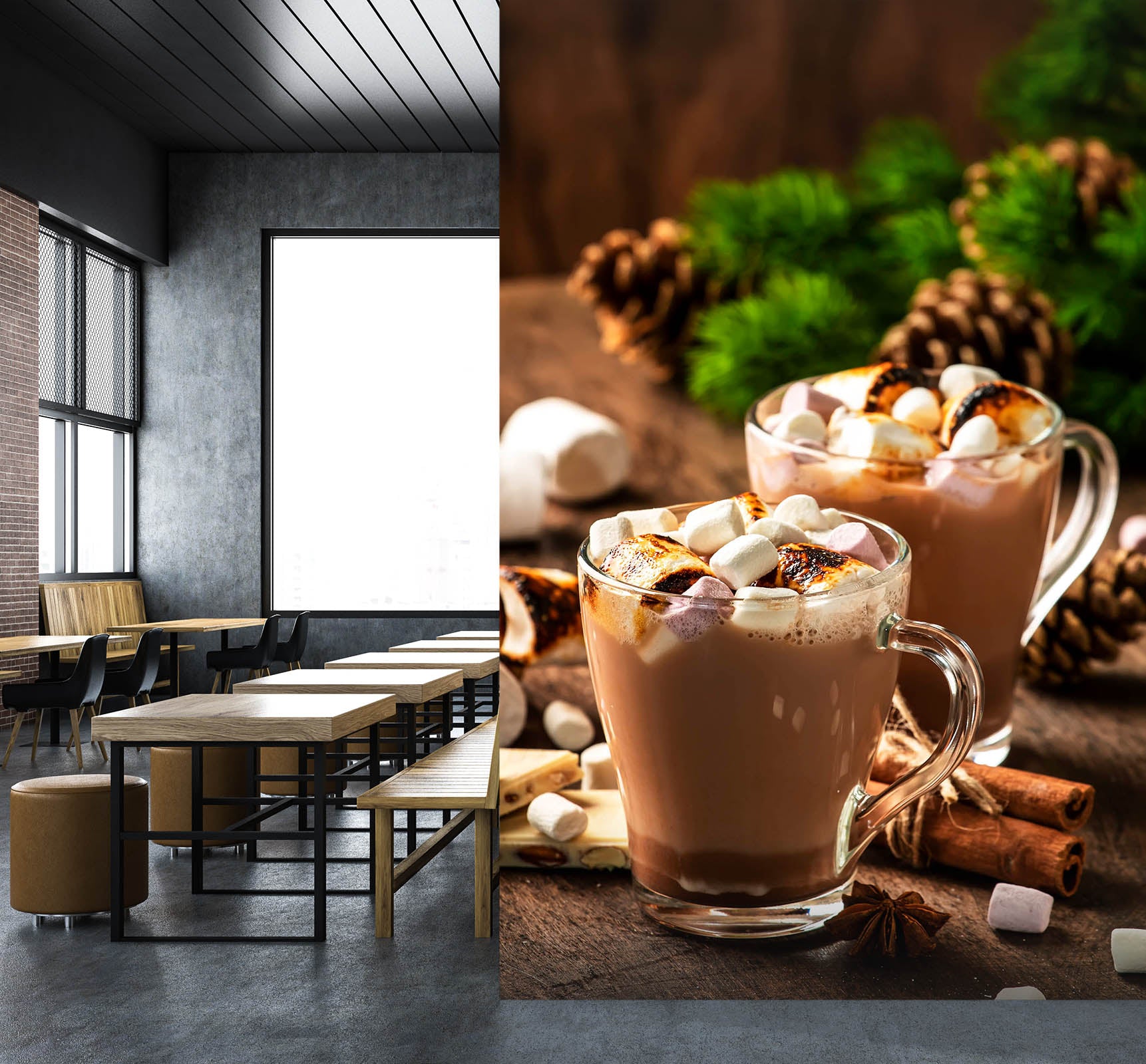 3D Pearl Tea 2107 Fruit Bubble Tea Milk Tea Shop Wall Murals