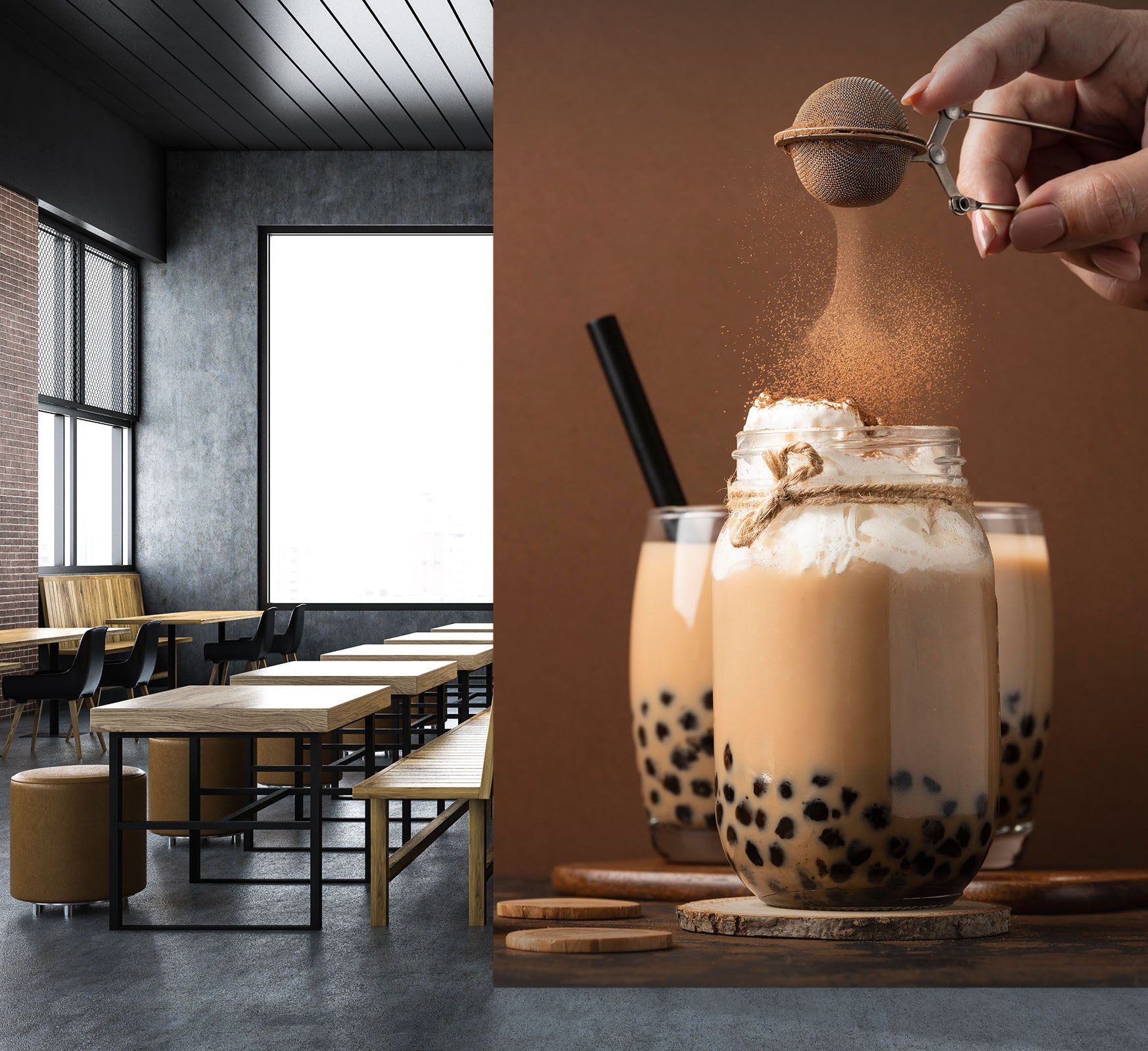 3D Pearl Tea 2113 Fruit Bubble Tea Milk Tea Shop Wall Murals