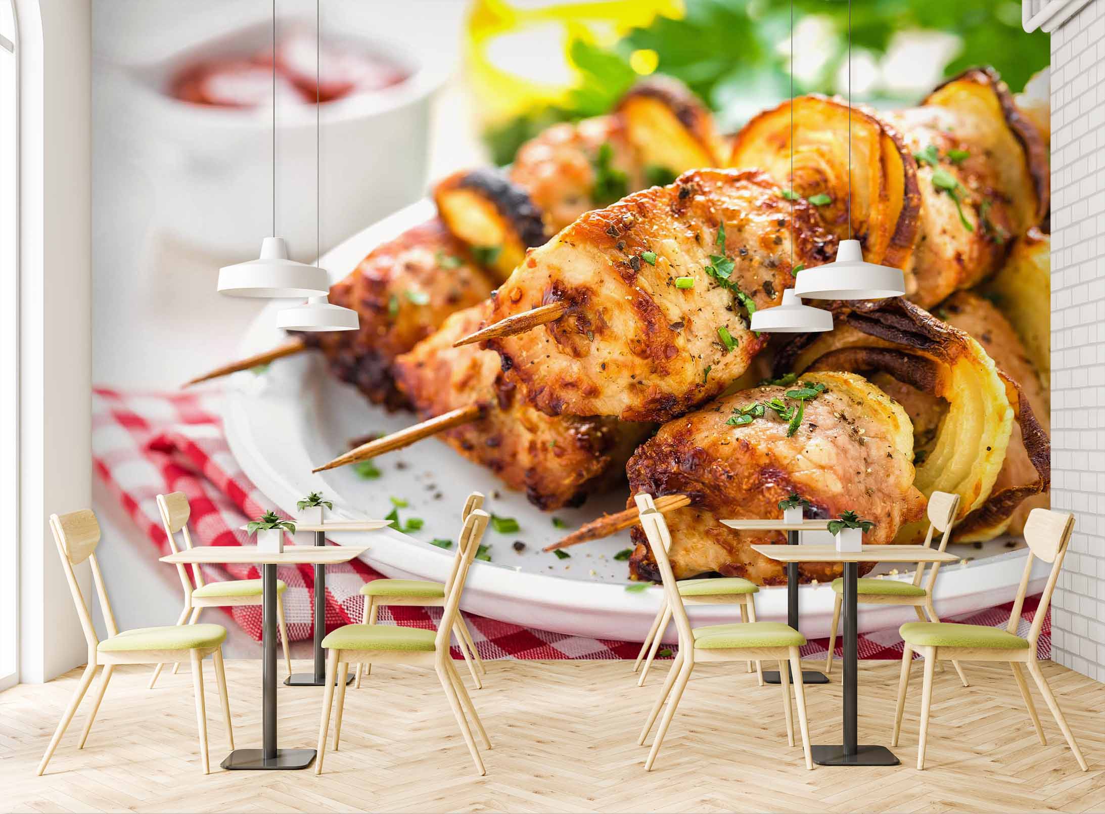 3D Grill Kebab Shop BBQ 312 Wall Mural Wall Murals Commercial