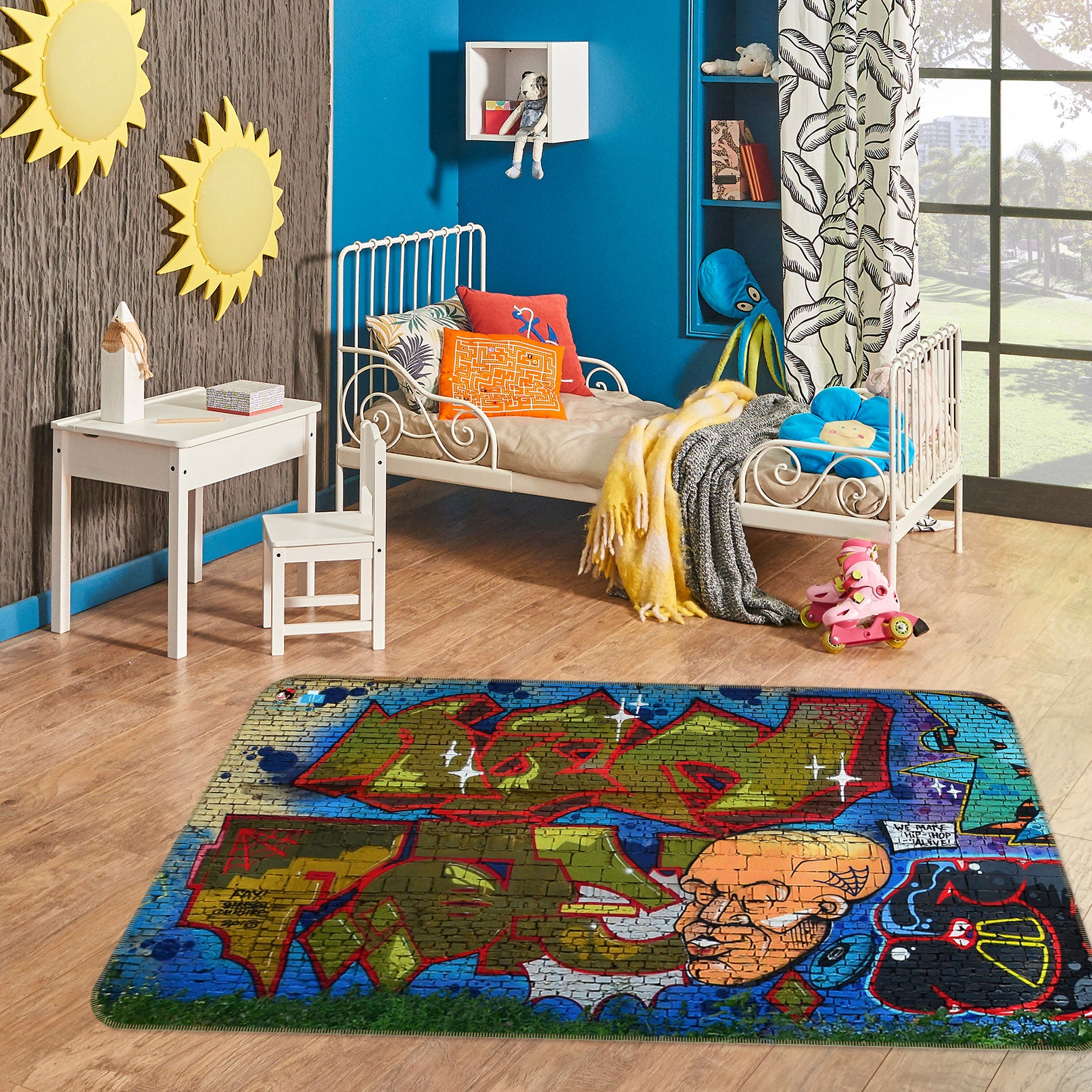 3D Graffiti Letters 3012 Rug Non Slip Rug Mat