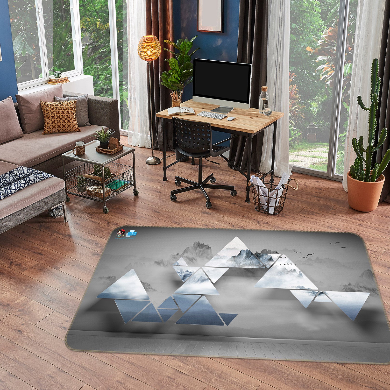3D Mountain Graphics 3065 Rug Non Slip Rug Mat