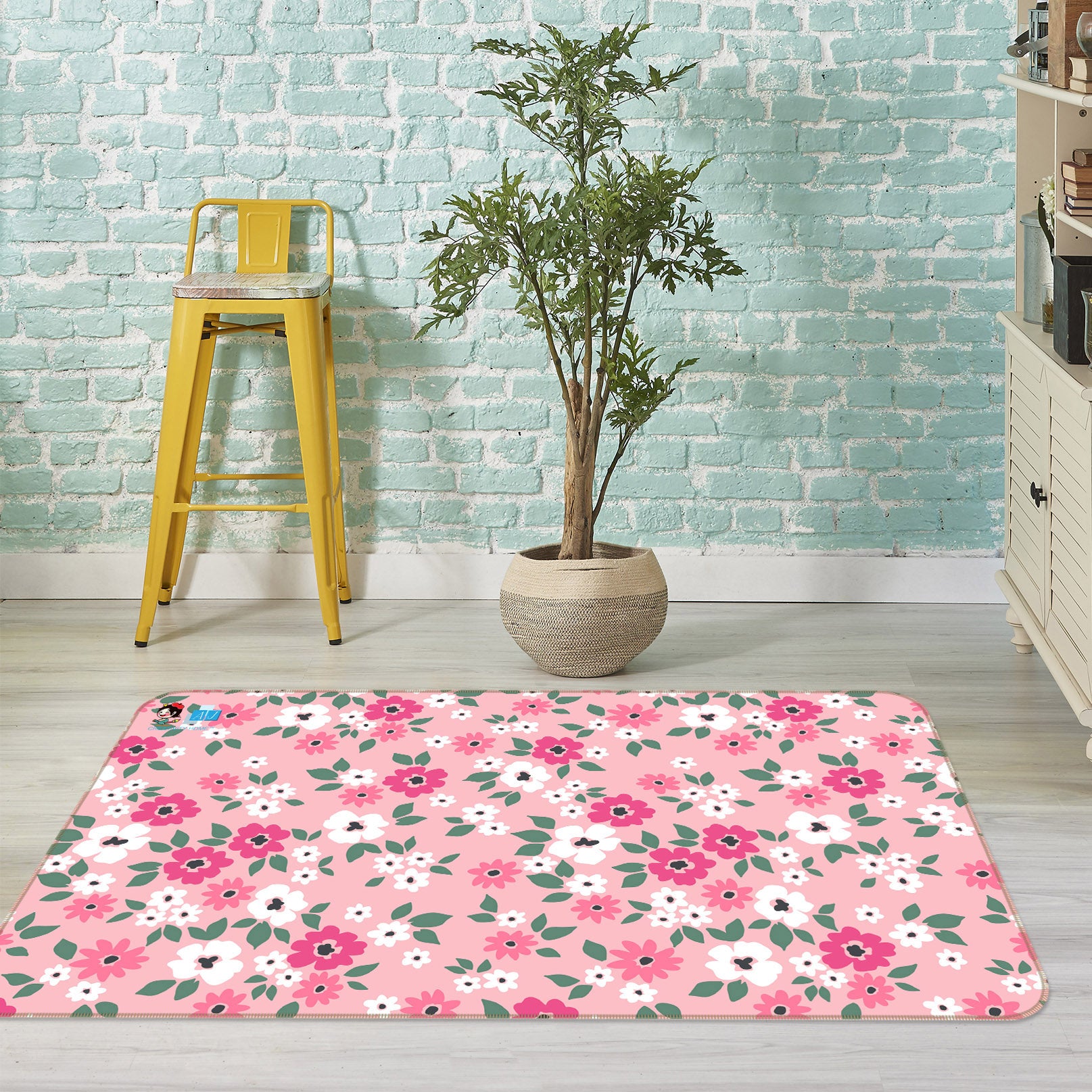 3D Pink Petals 3093 Rug Non Slip Rug Mat