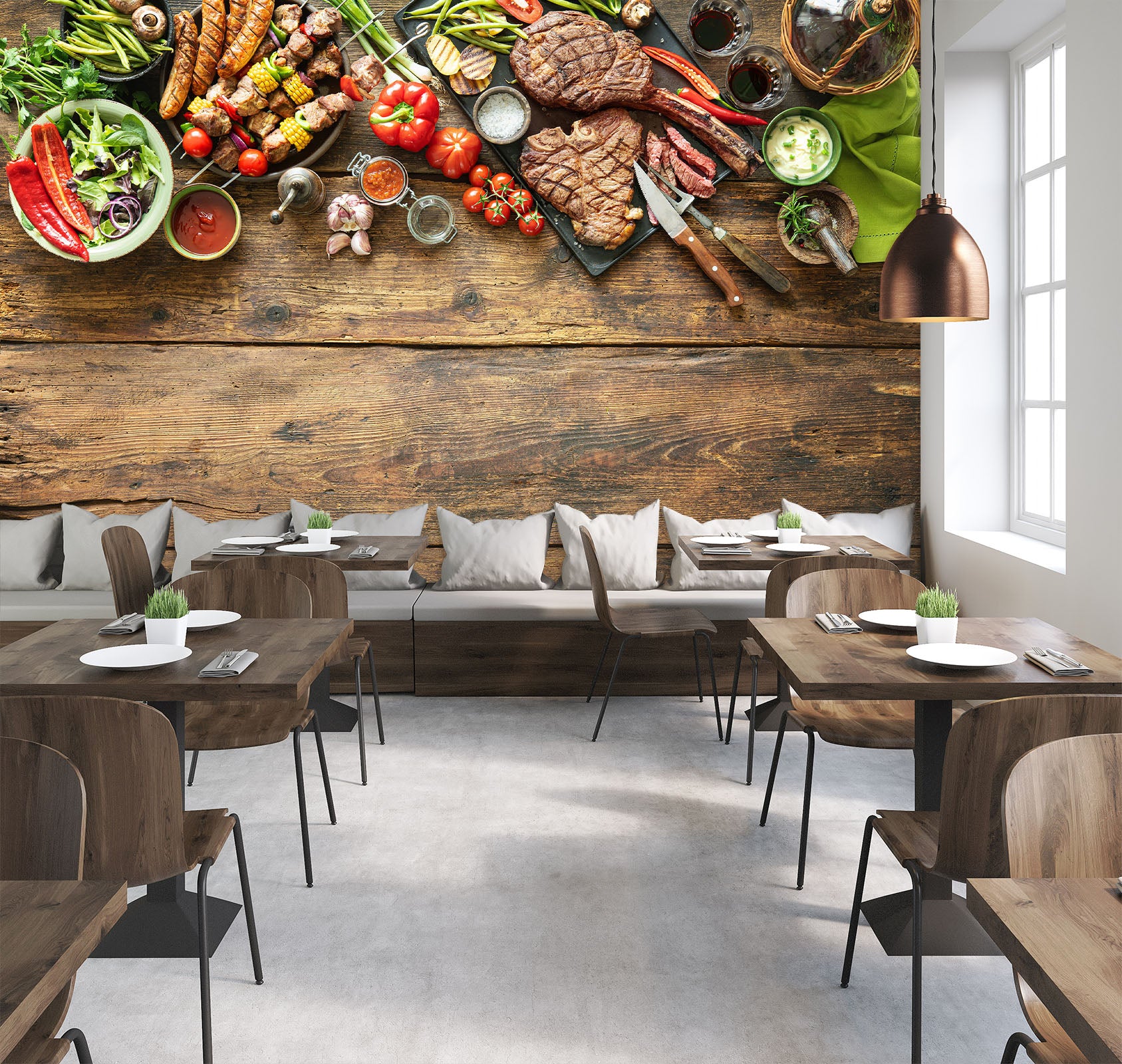 3D Grill Kebab Shop BBQ 352 Wall Mural Wall Murals Commercial