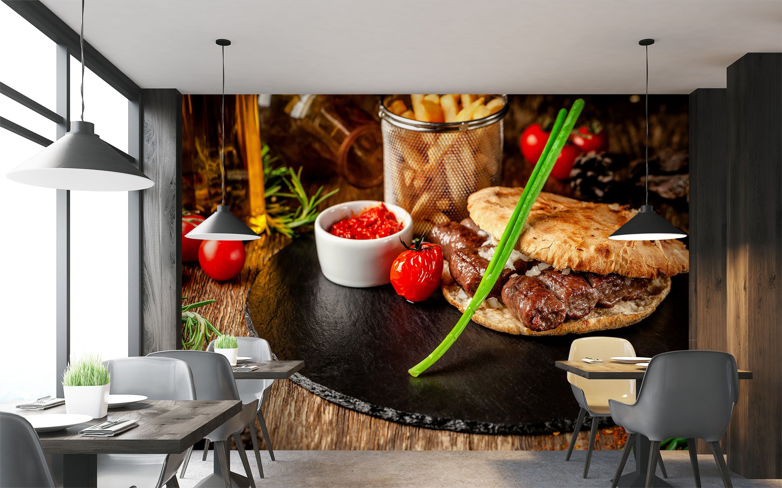 3D Grill Kebab Shop BBQ 333 Wall Mural Wall Murals Commercial