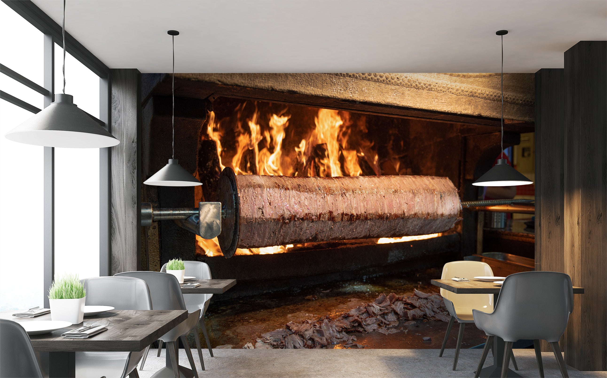 3D Grill Kebab Shop BBQ 335 Wall Mural Wall Murals Commercial