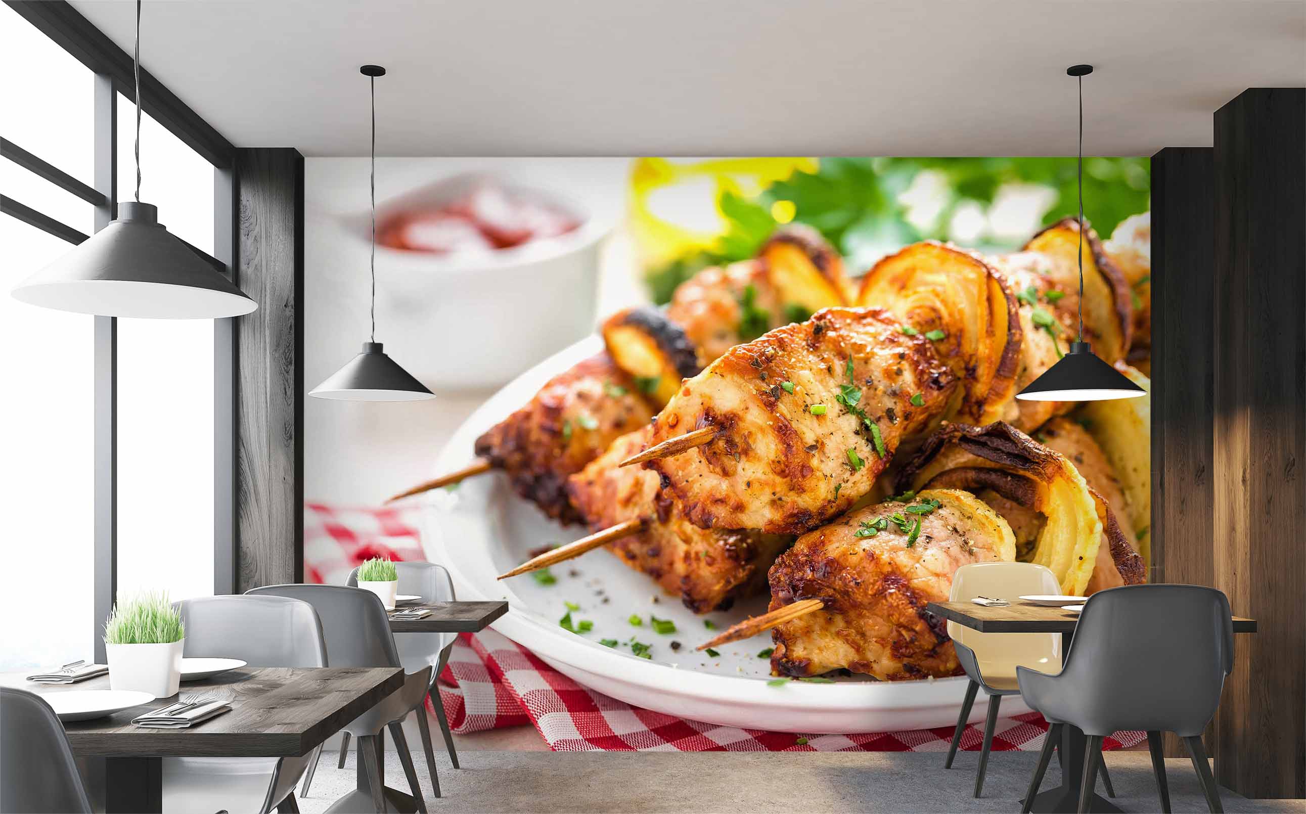 3D Grill Kebab Shop BBQ 312 Wall Mural Wall Murals Commercial