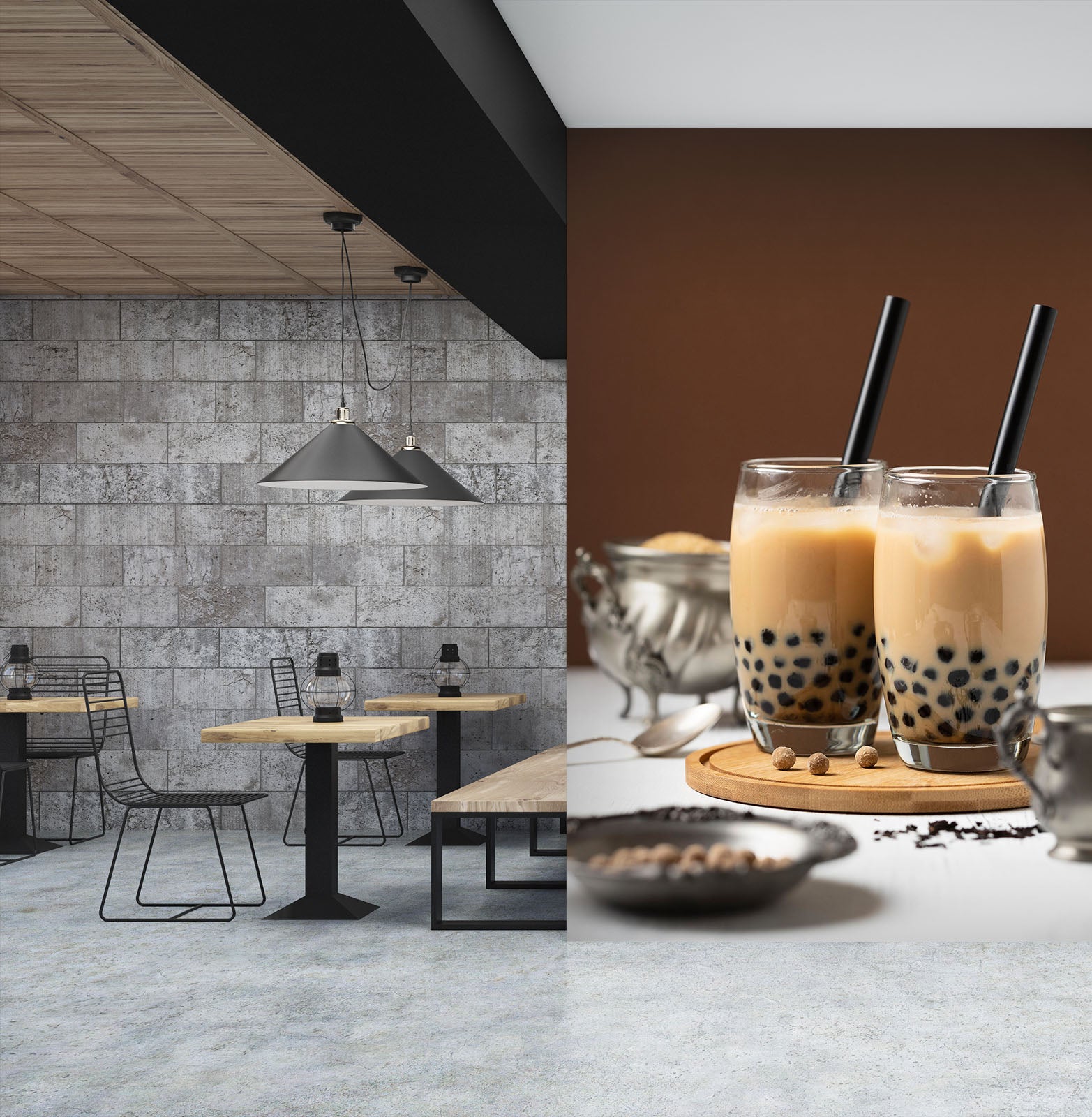 3D Pearl Tea 2109 Fruit Bubble Tea Milk Tea Shop Wall Murals