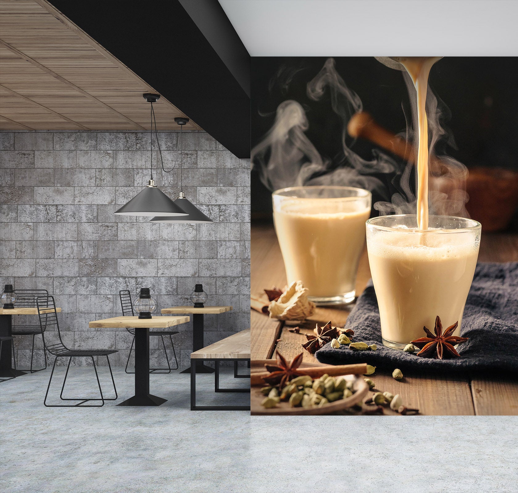 3D Pearl Tea 1022 Fruit Bubble Tea Milk Tea Shop Wall Murals