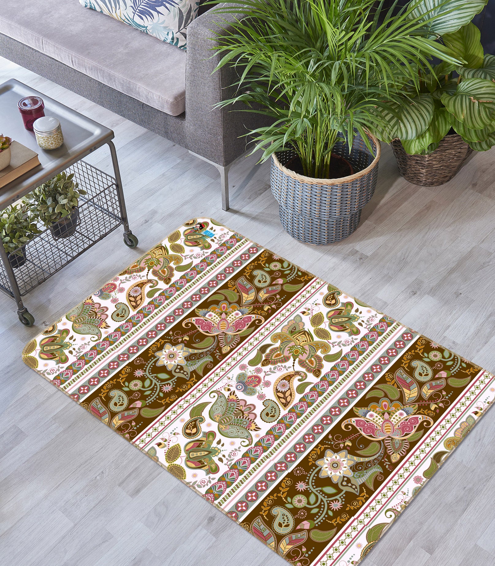 3D Petal Stripes 3003 Rug Non Slip Rug Mat