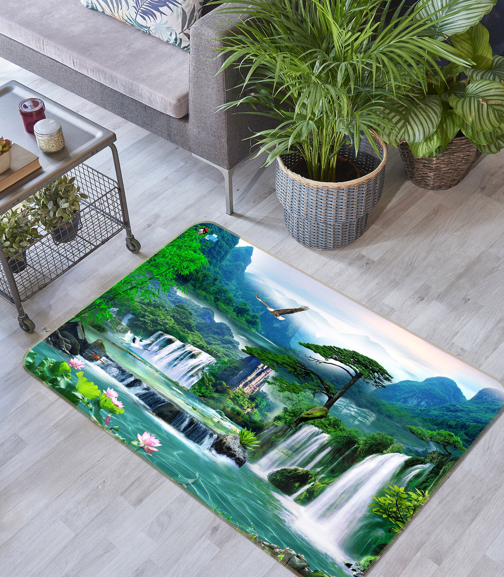 3D Natural Waterfall 3035 Rug Non Slip Rug Mat