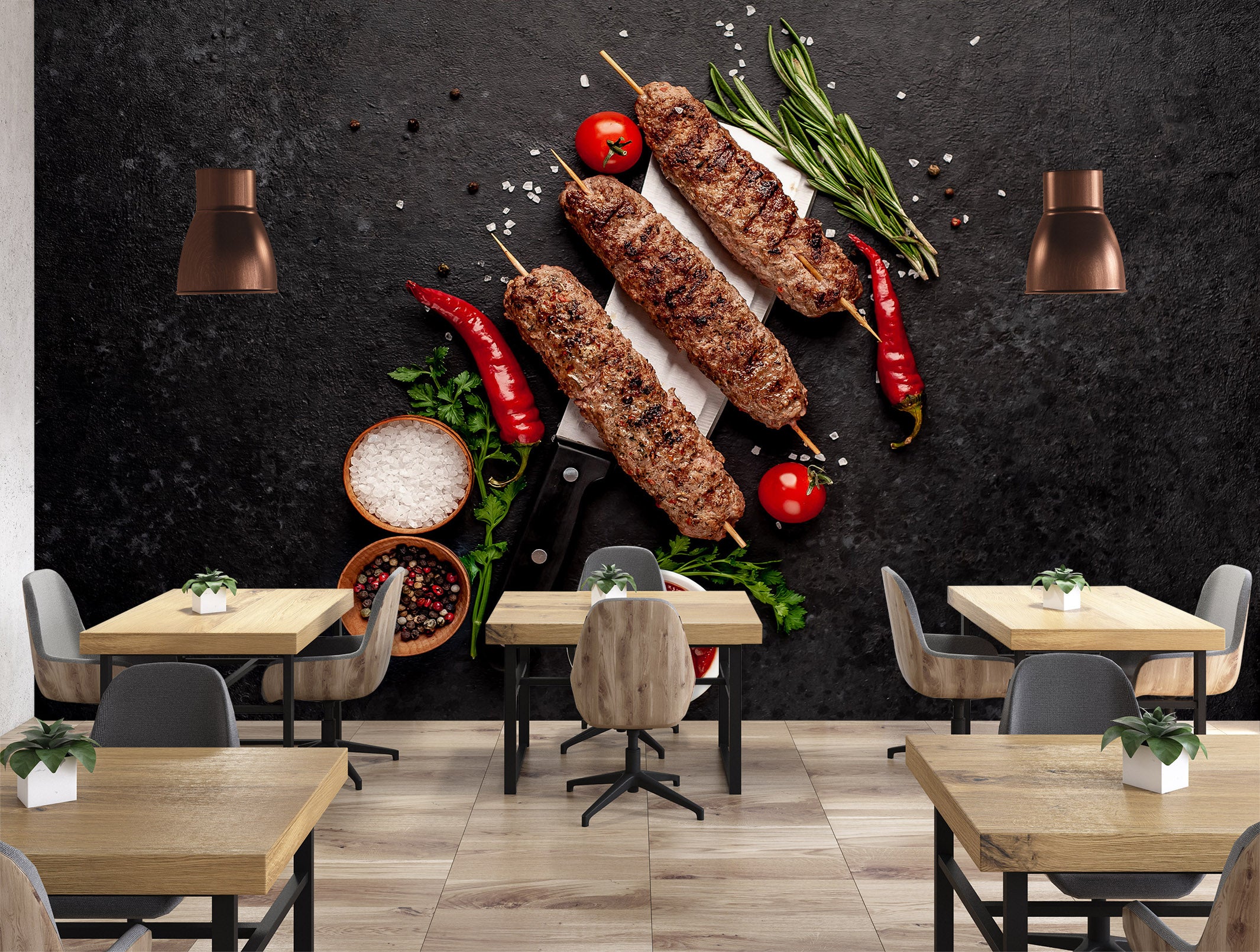 3D Grill Kebab Shop BBQ 336 Wall Mural Wall Murals Commercial