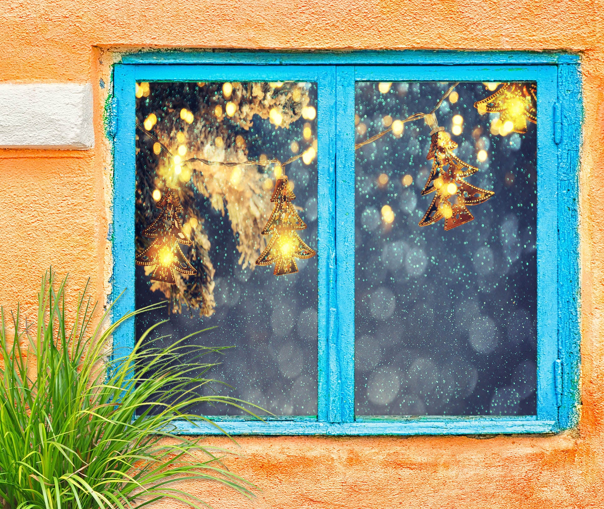 3D Wishing Tree 1011 Christmas Window Film Print Sticker Cling Stained Glass Xmas