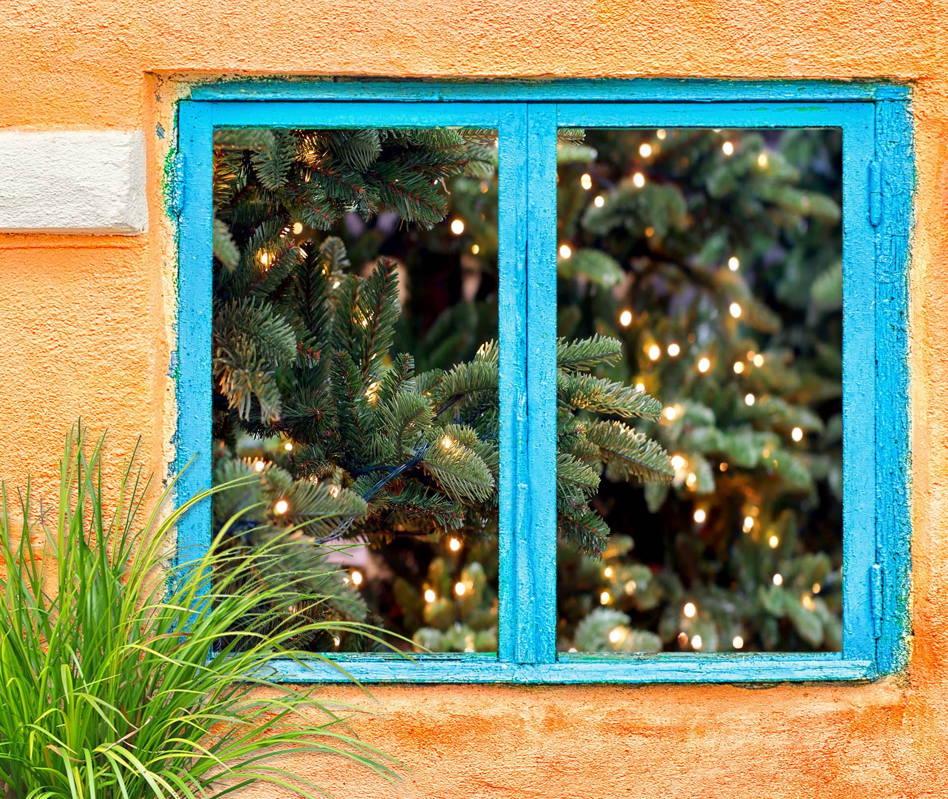 3D Tree Lights 1003 Christmas Window Film Print Sticker Cling Stained Glass Xmas