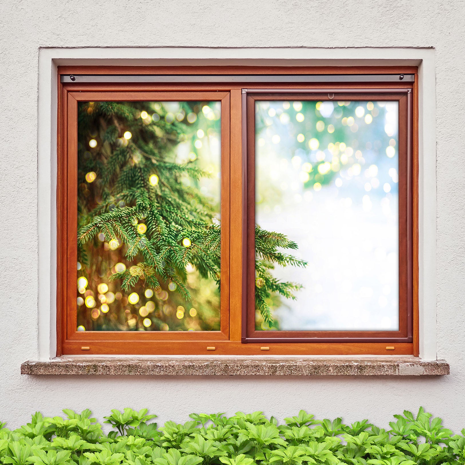 3D Neon Tree Branches 1019 Christmas Window Film Print Sticker Cling Stained Glass Xmas