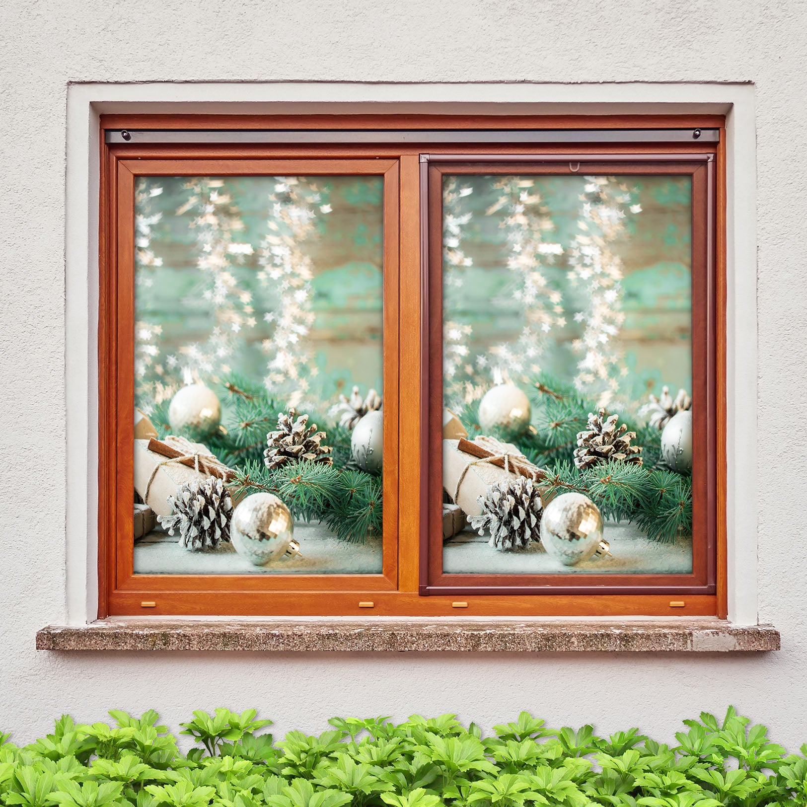 3D White Ball 1006 Christmas Window Film Print Sticker Cling Stained Glass Xmas