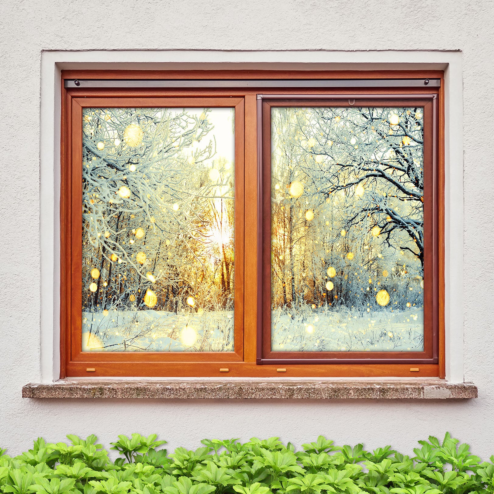 3D White Branches 1040 Christmas Window Film Print Sticker Cling Stained Glass Xmas