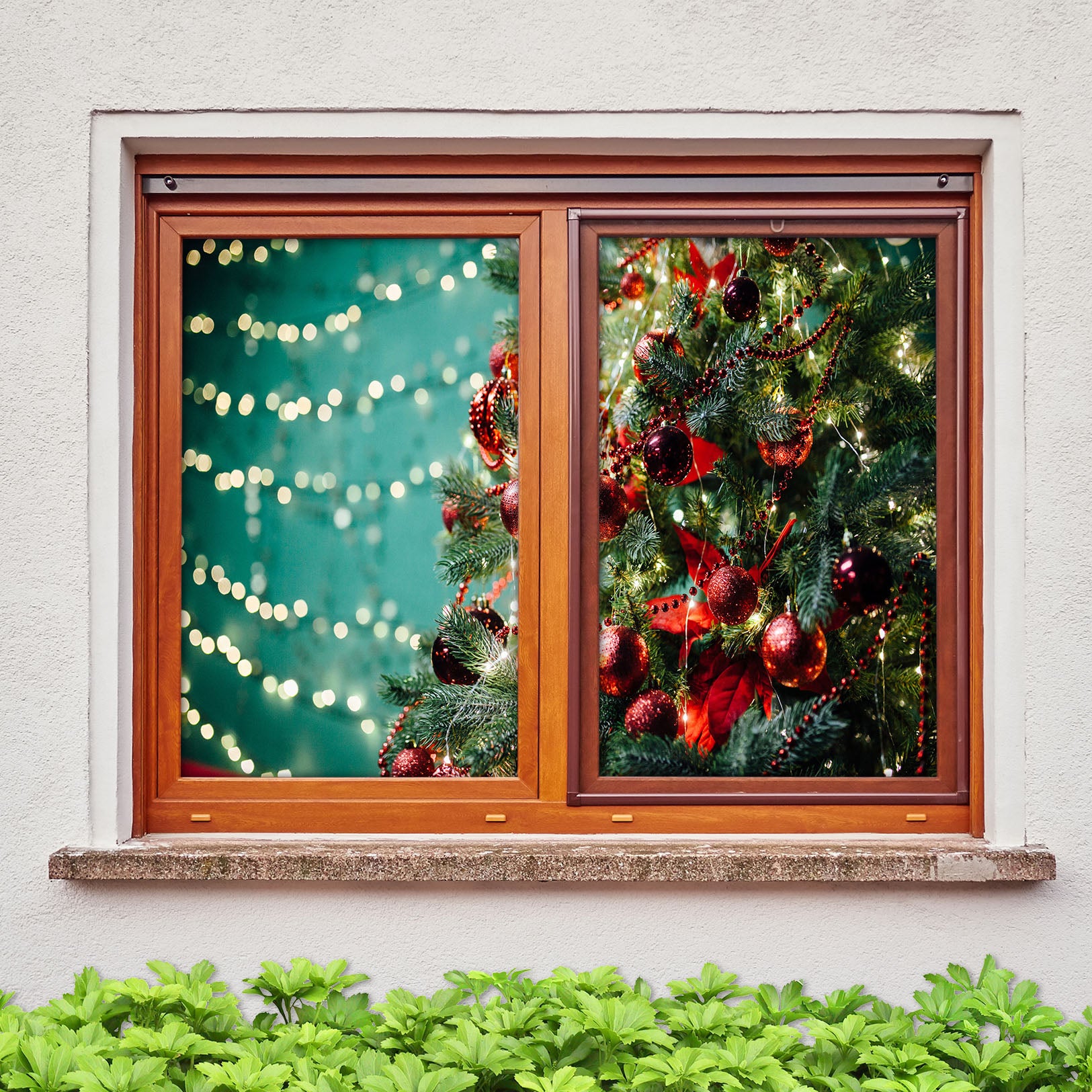 3D Red Ball 1030 Christmas Window Film Print Sticker Cling Stained Glass Xmas