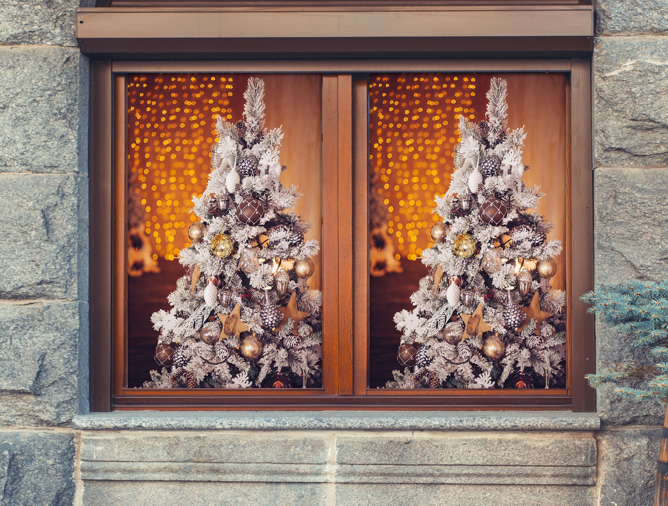 3D Decorative Balls 1024 Christmas Window Film Print Sticker Cling Stained Glass Xmas