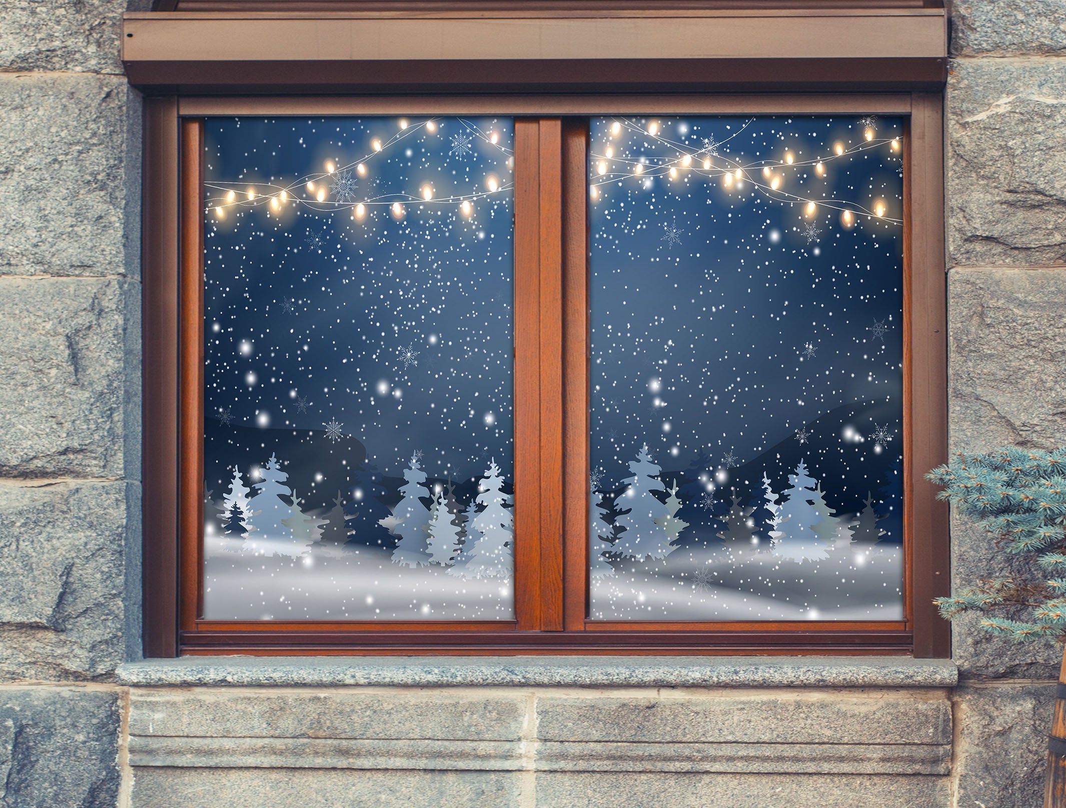 3D Starry Sky Light 1026 Christmas Window Film Print Sticker Cling Stained Glass Xmas