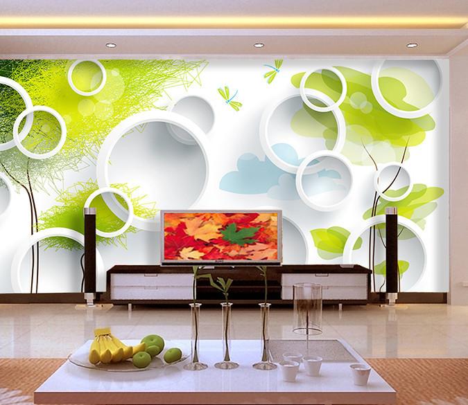 3D Circular Lawn Dragonfly Wallpaper AJ Wallpaper 1