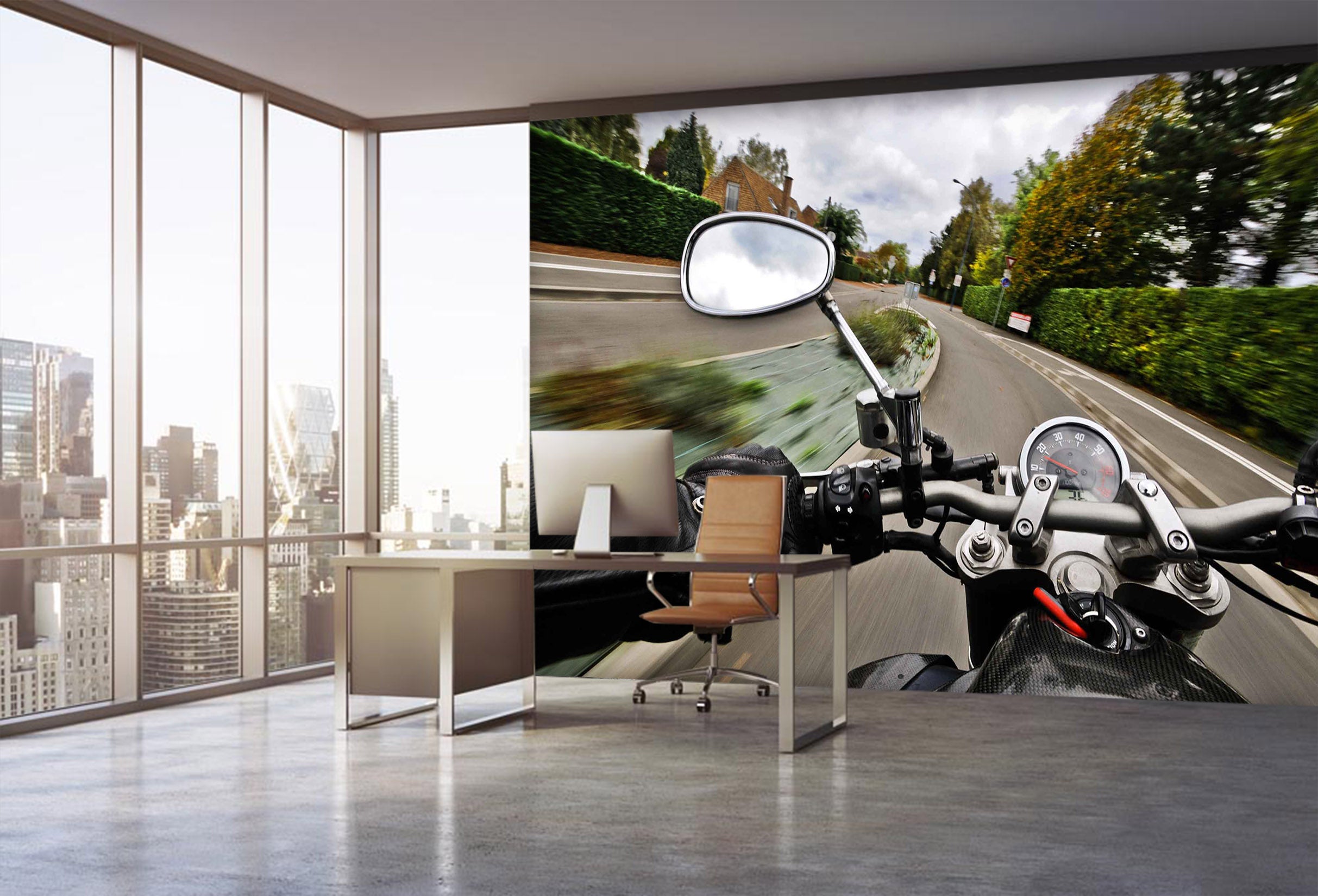 3D Motorcycle Plant 125 Vehicle Wall Murals