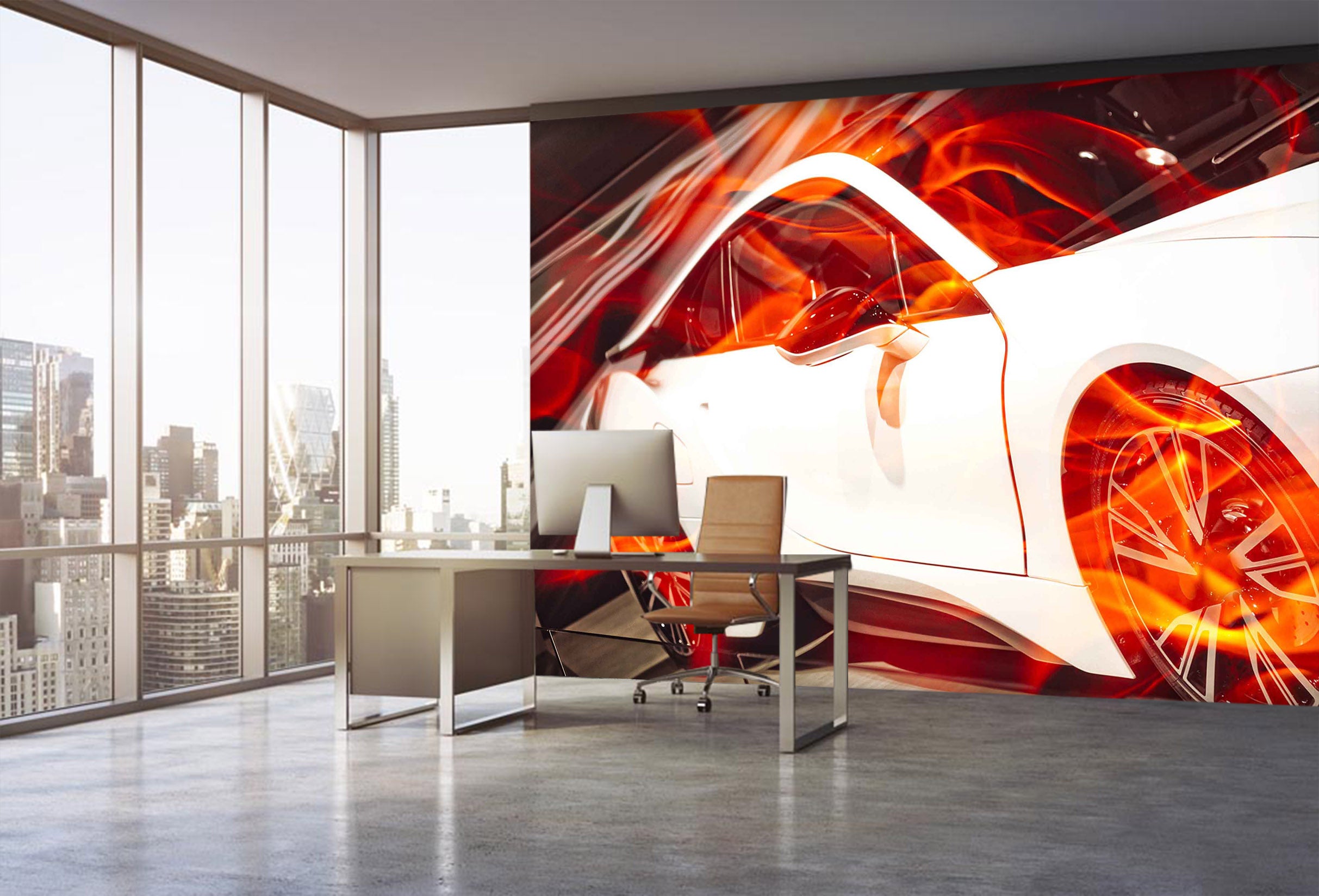 3D Sports Car 394 Vehicle Wall Murals