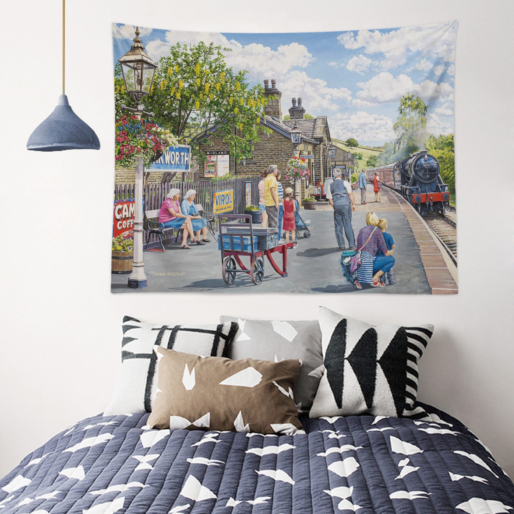 3D Railway Station Passenger 11271 Trevor Mitchell Tapestry Hanging Cloth Hang