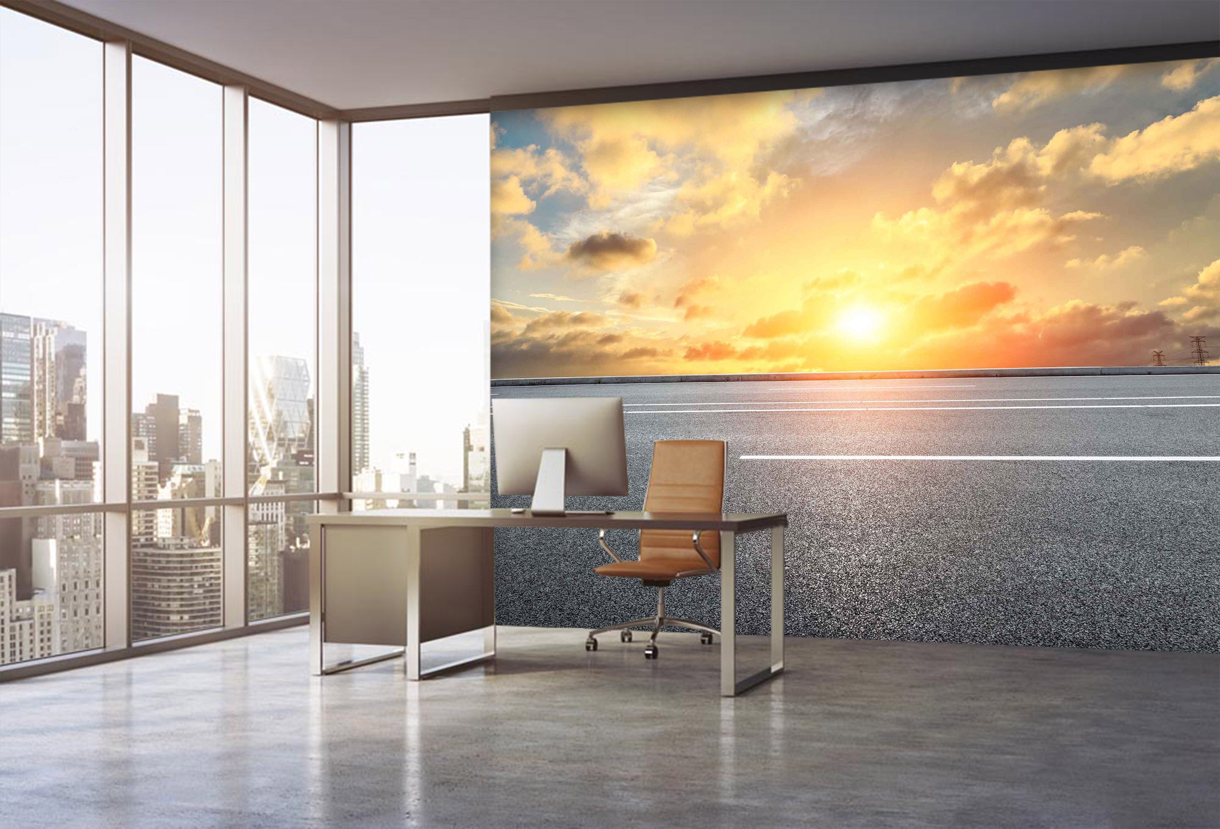 3D Sunny Road 049 Wall Murals