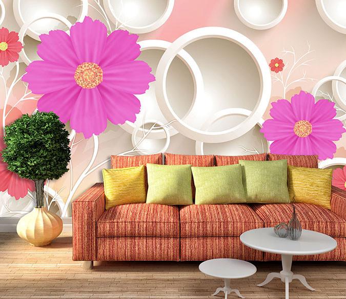 3D Purple Flowers Sight Wallpaper AJ Wallpaper 1