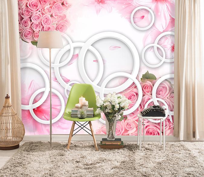 3D Red Charming Flowers Scene Wallpaper AJ Wallpaper 1