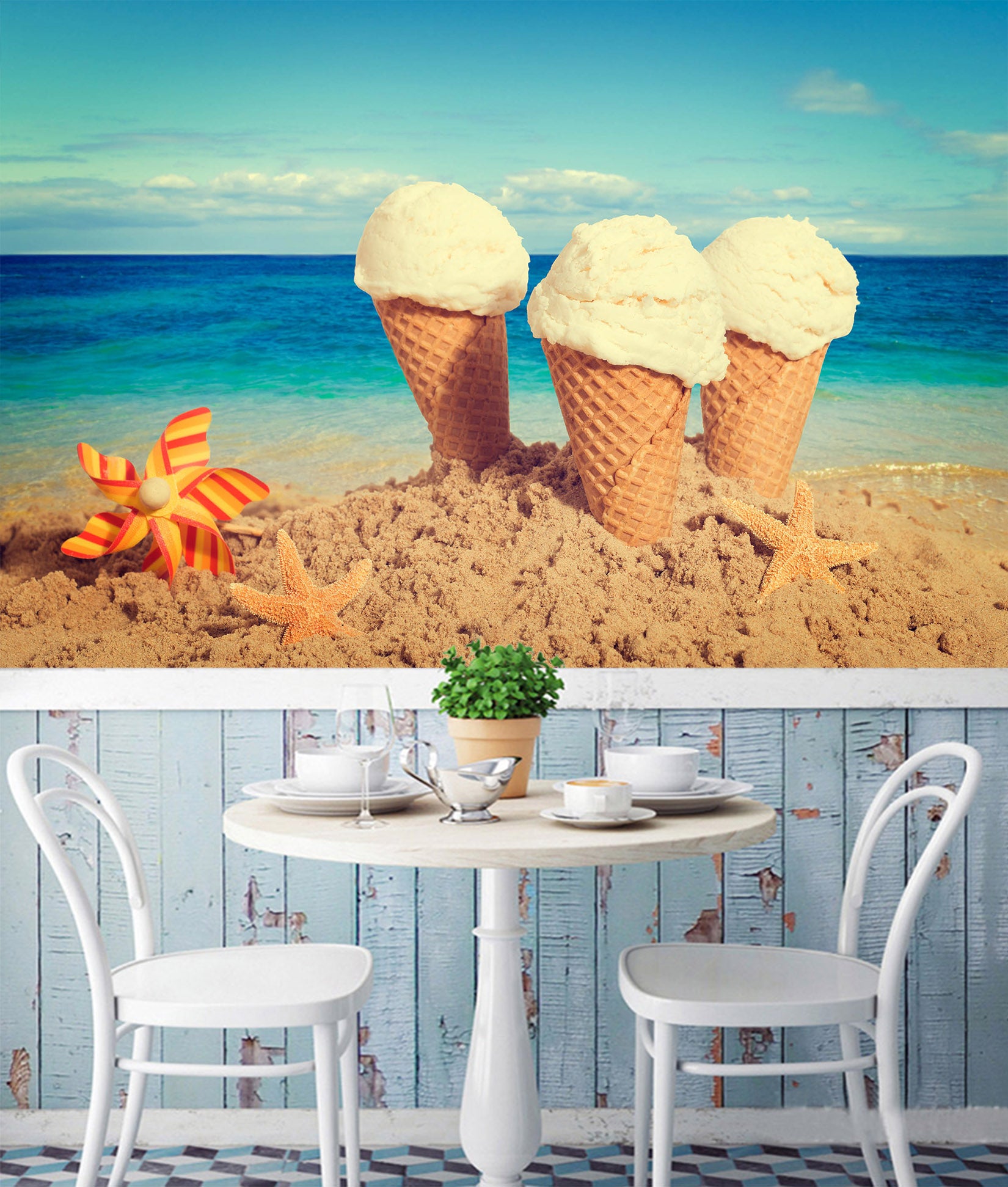 3D White Cone 1082 Wall Murals