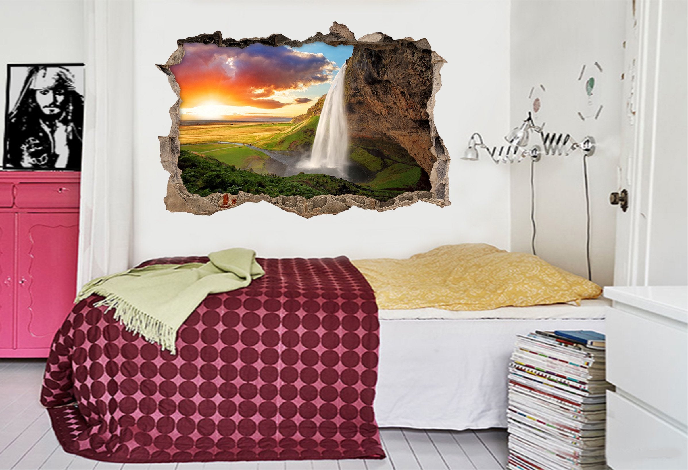 3D Pretty Waterfall 119 Broken Wall Murals Wallpaper AJ Wallpaper